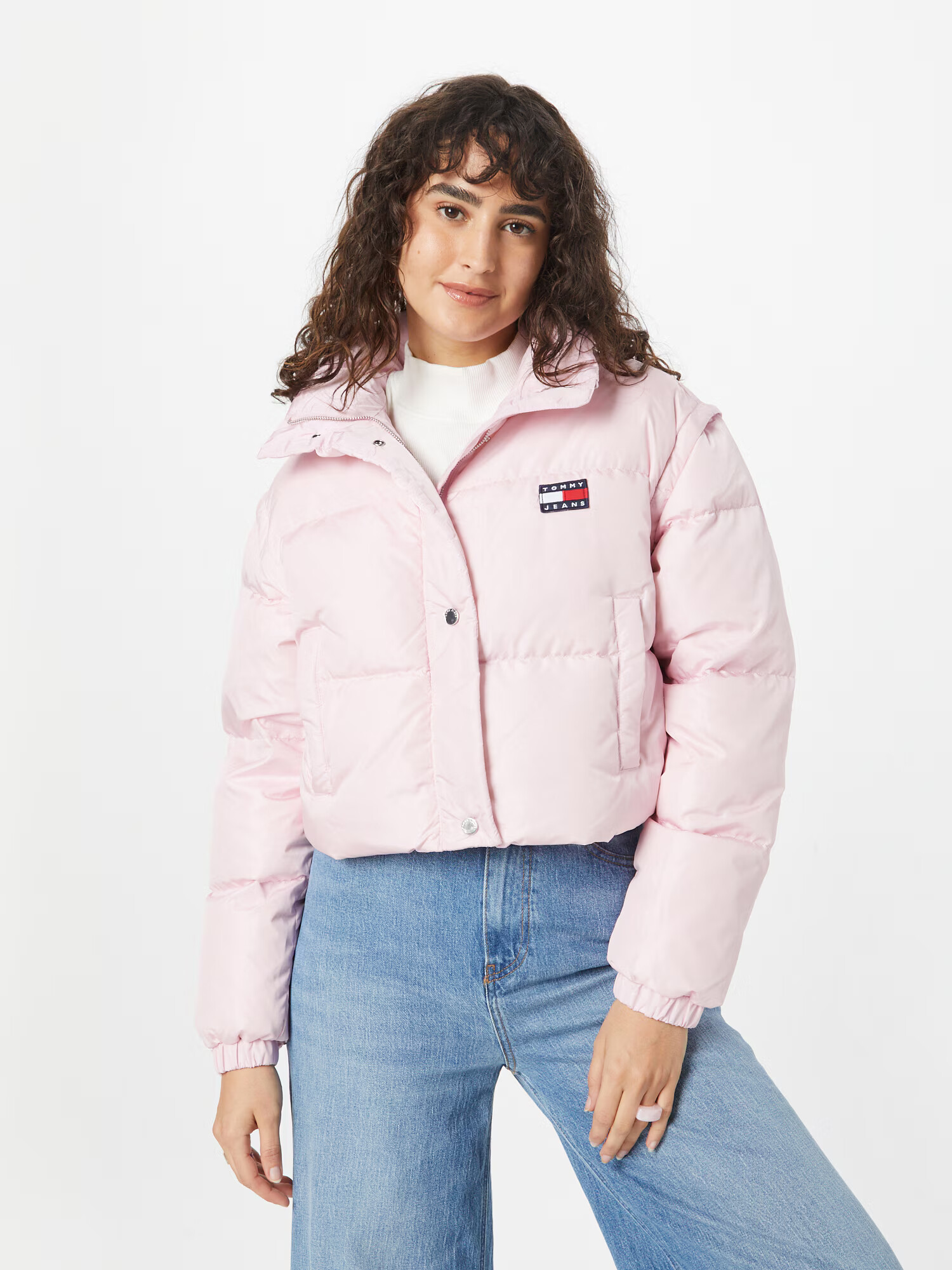 Tommy Jeans Zimska jakna marine / pastelno lila / rdeča / bela - Pepit.si