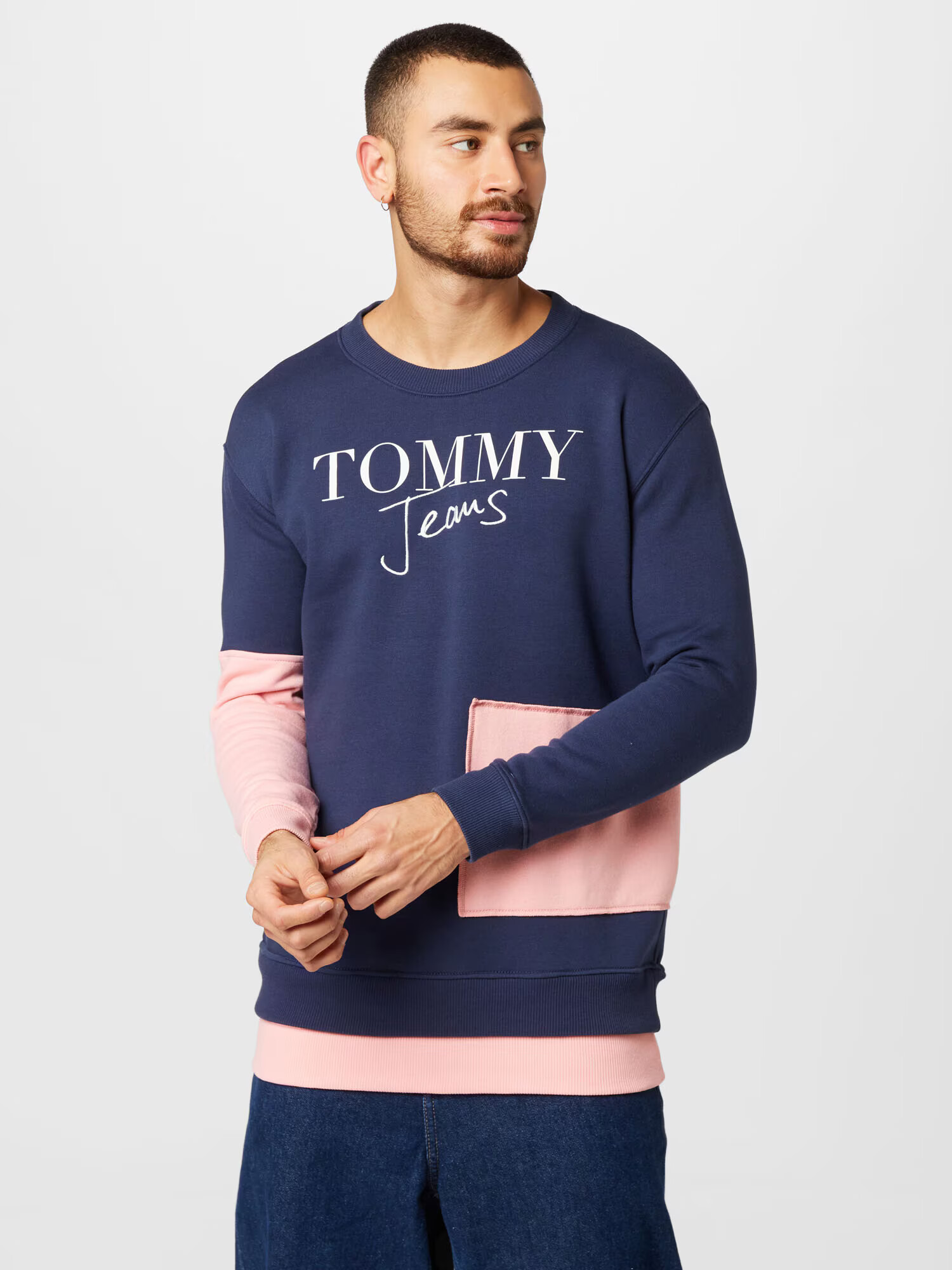 Tommy Jeans Majica marine / roza / bela - Pepit.si