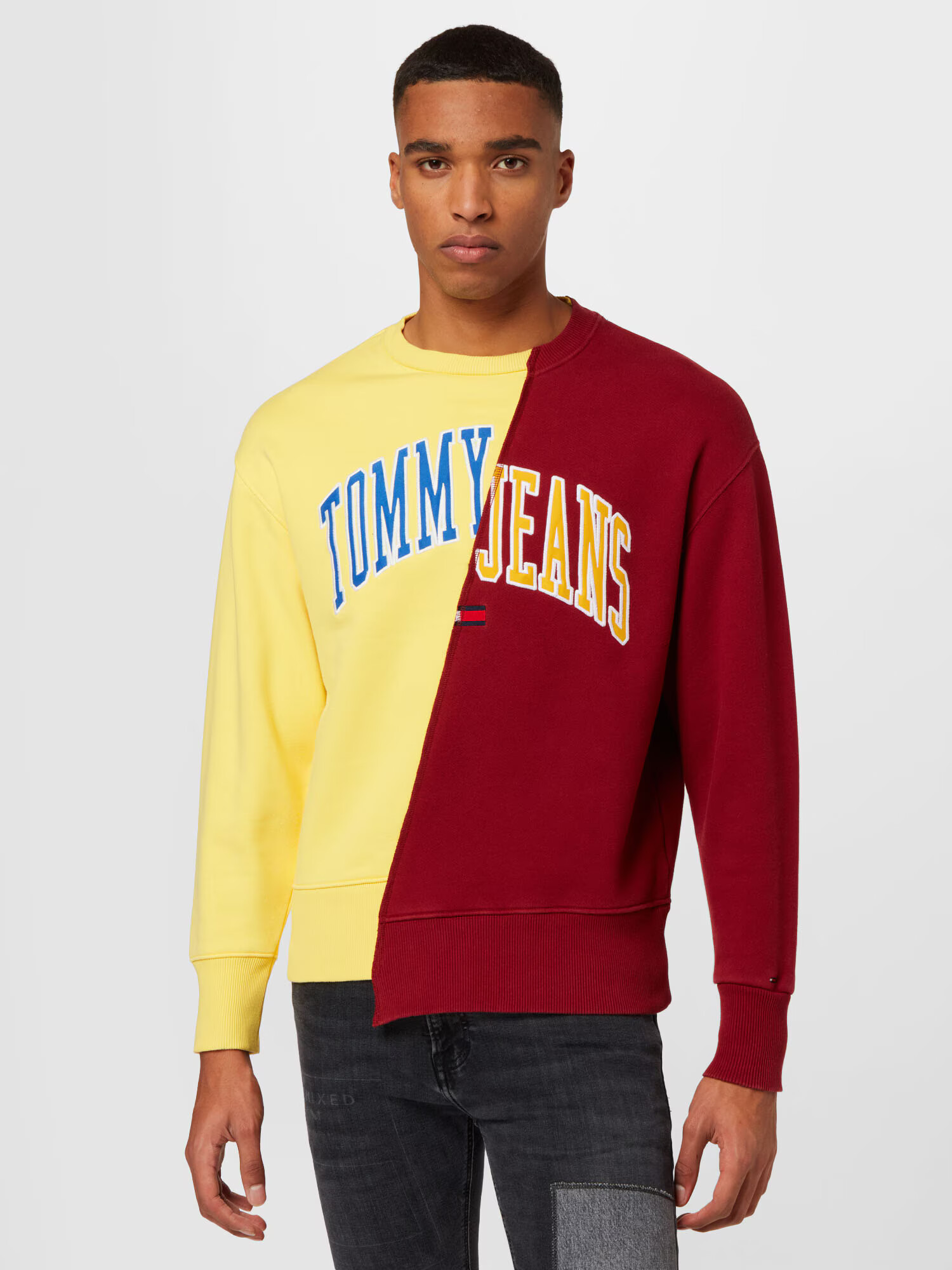 Tommy Jeans Majica marine / rumena / burgund / bela - Pepit.si