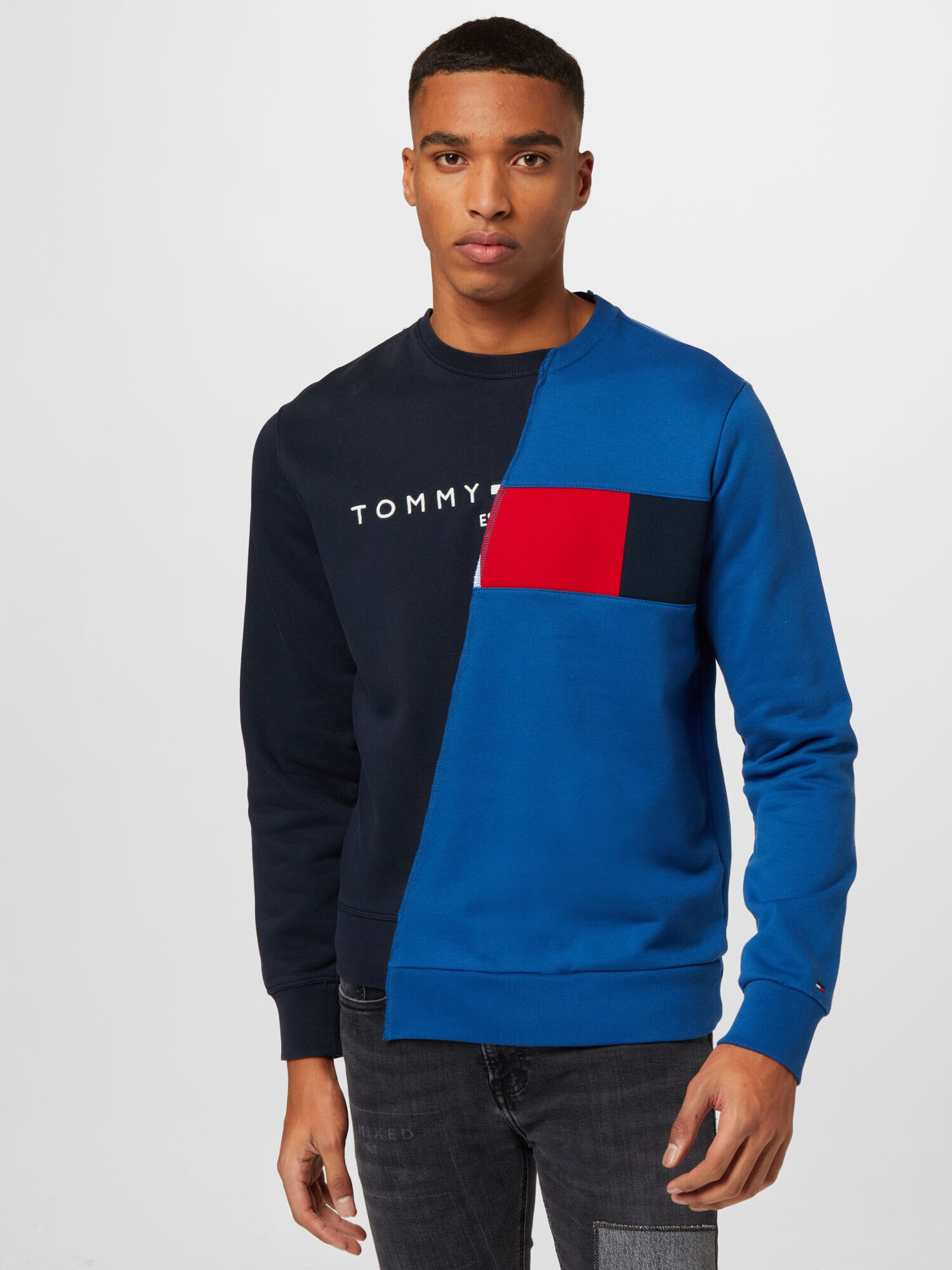 Tommy Jeans Majica modra / mornarska / rdeča / bela - Pepit.si