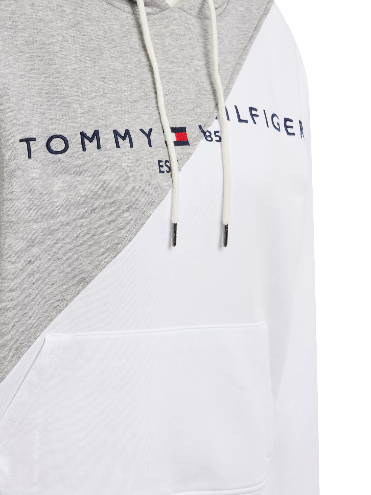 Tommy Jeans Majica mornarska / pegasto siva / rdeča / bela - Pepit.si