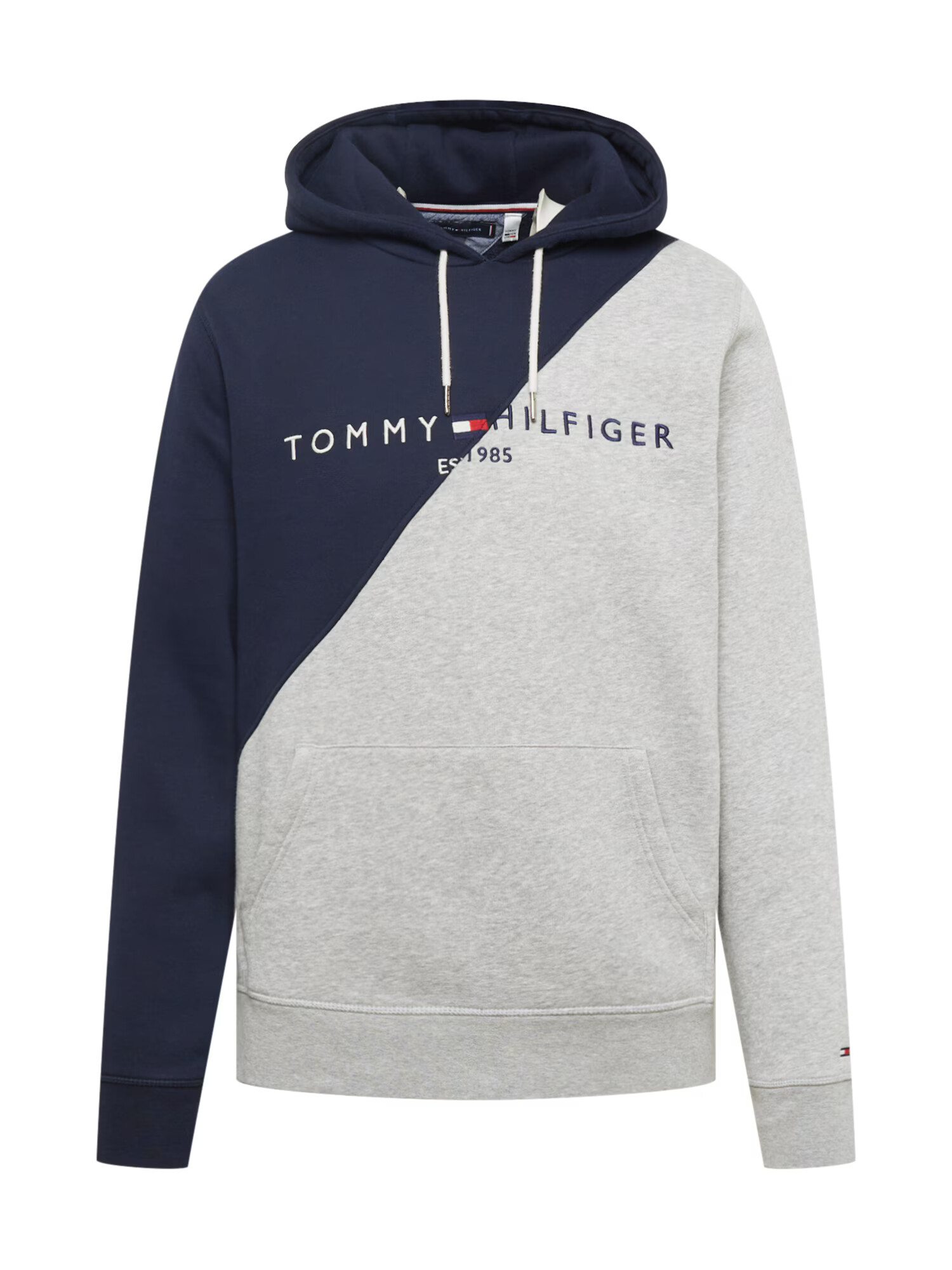 Tommy Jeans Majica mornarska / pegasto siva / rdeča / bela - Pepit.si