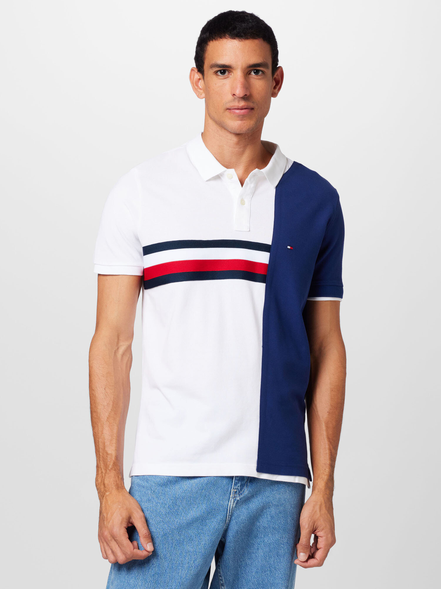 Tommy Jeans Majica mornarska / rdeča / bela - Pepit.si