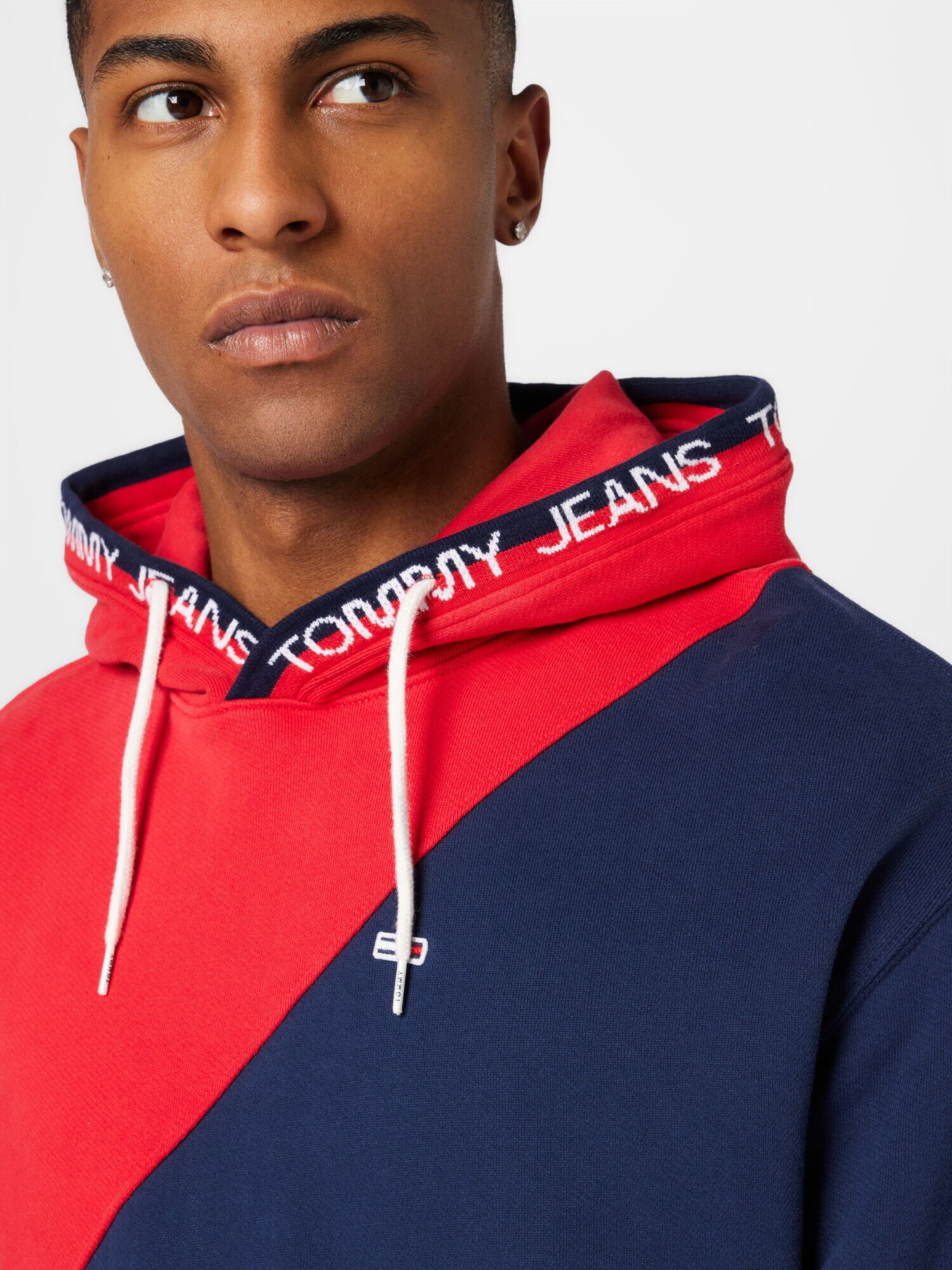 Tommy Jeans Majica temno modra / rdeča / bela - Pepit.si