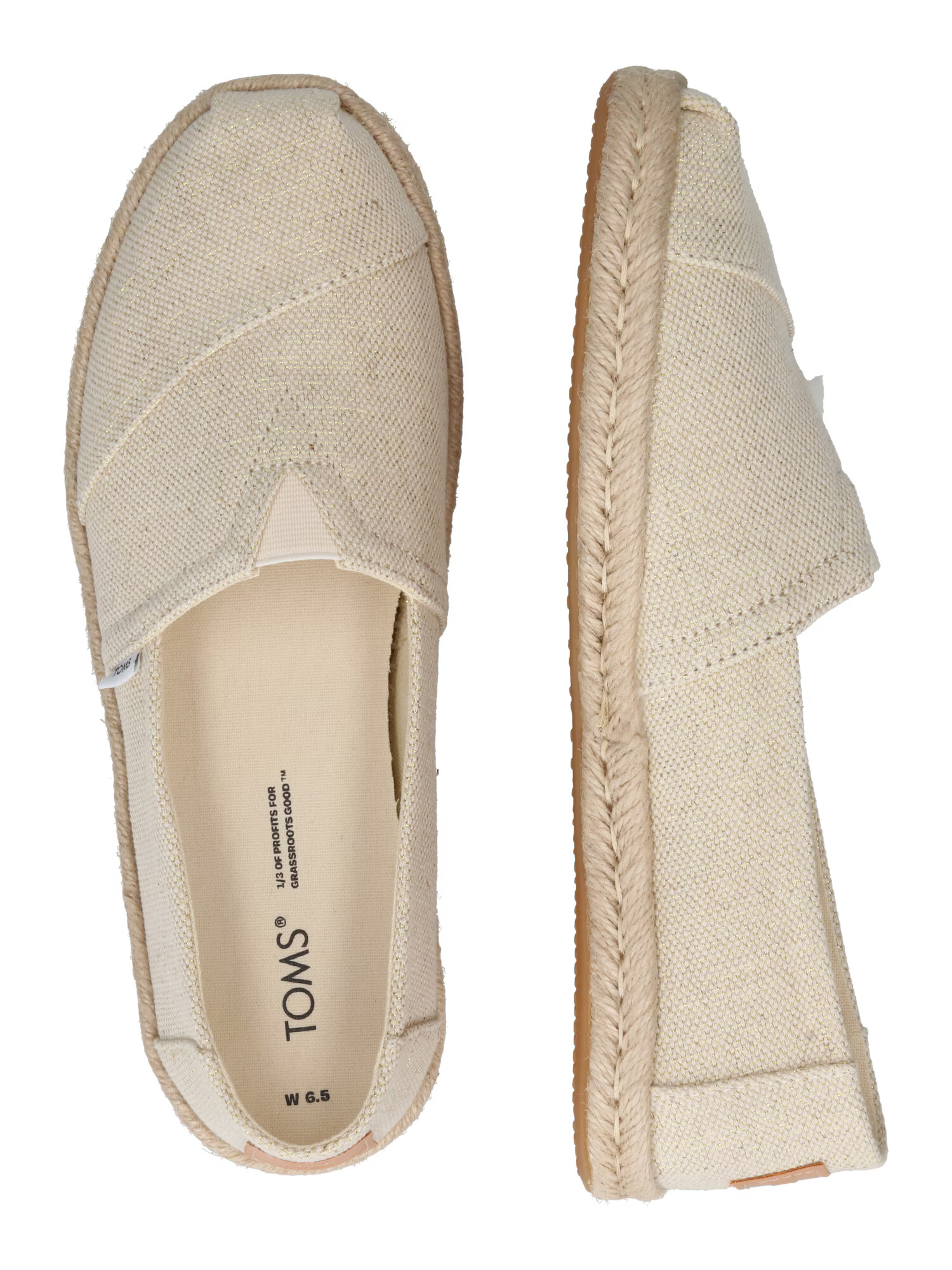 TOMS Espadrile 'ALPARGATA' bež / zlata - Pepit.si