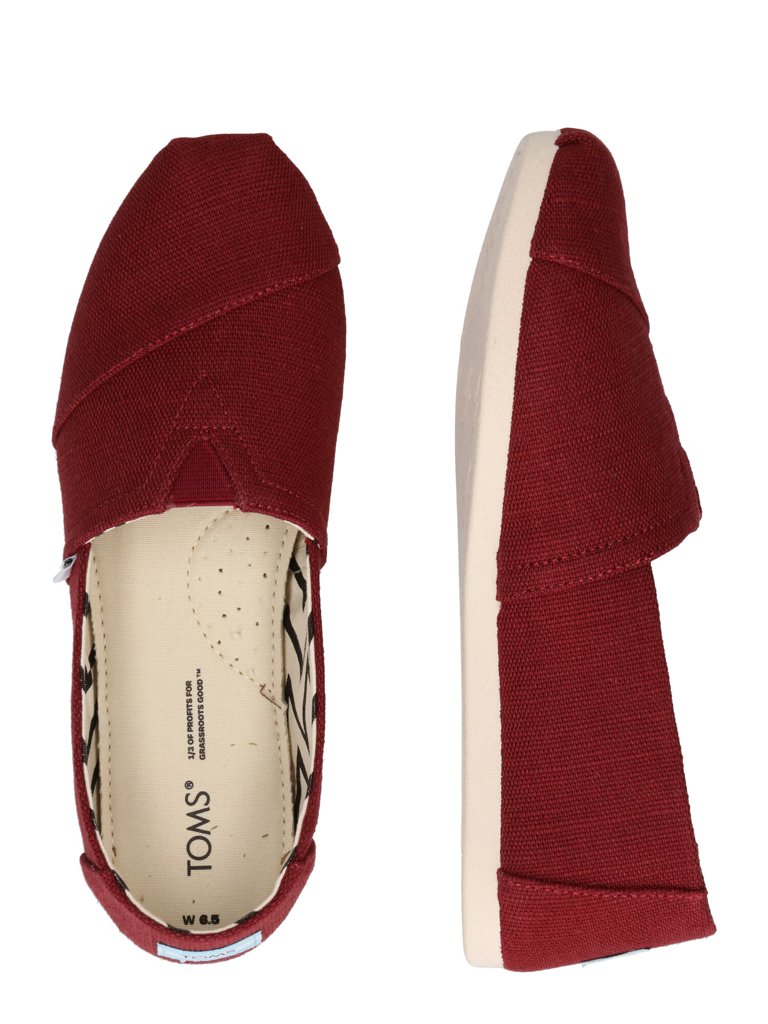 TOMS Espadrile 'Alpargata' svetlo modra / bordo / bela - Pepit.si