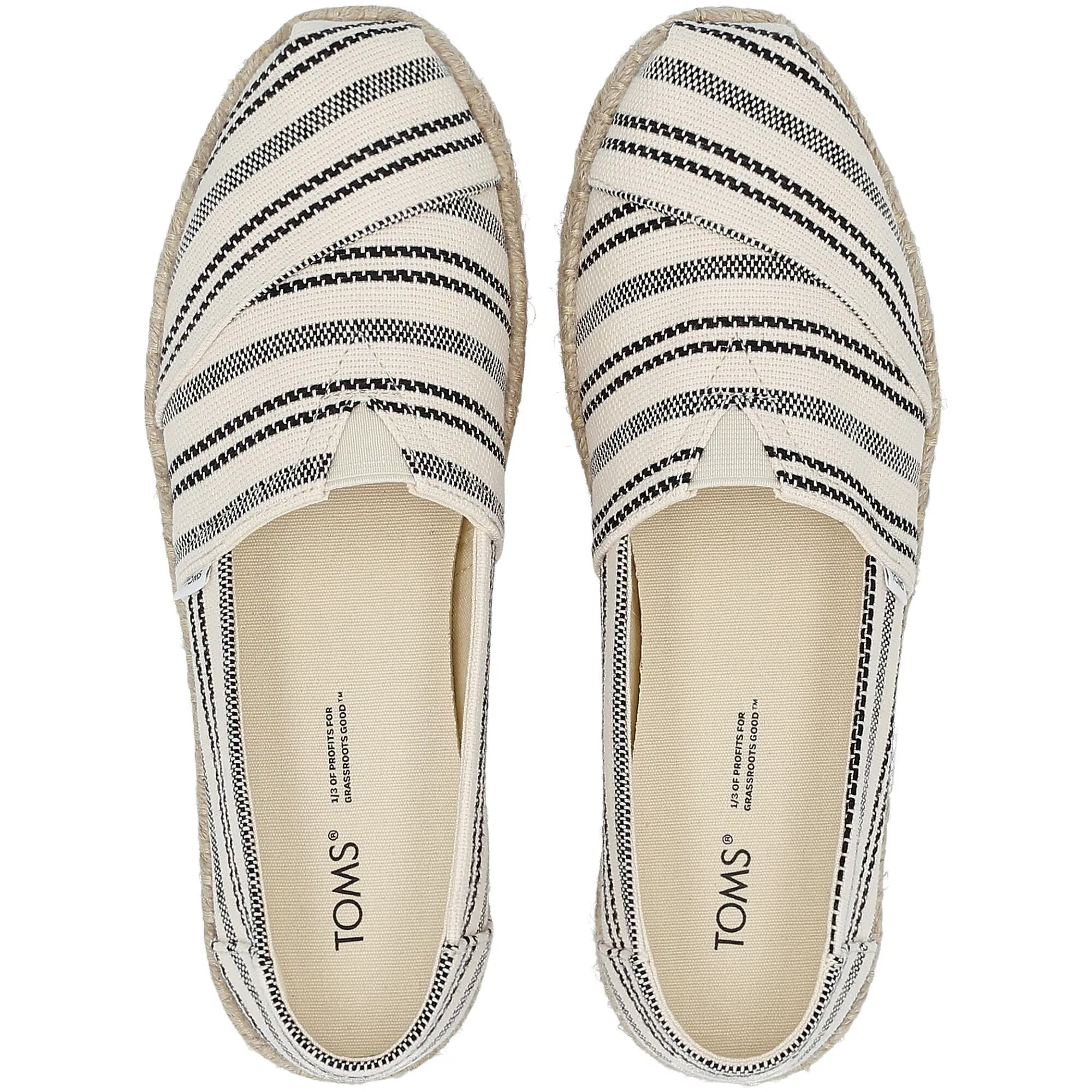 TOMS Espadrile 'Alpargata' svetlo bež / črna / bela - Pepit.si