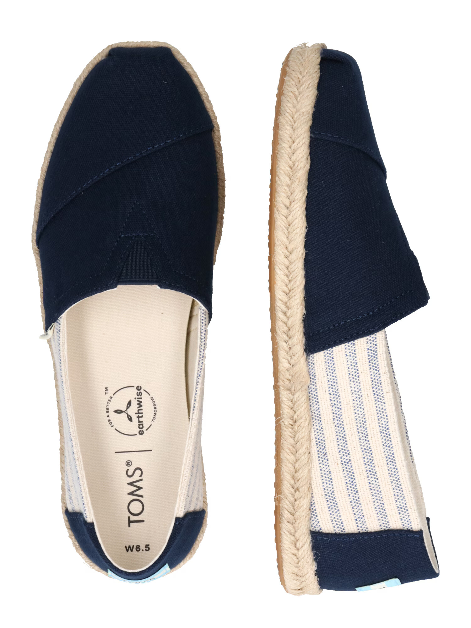 TOMS Espadrile bež / mornarska / progasto modra / bela - Pepit.si