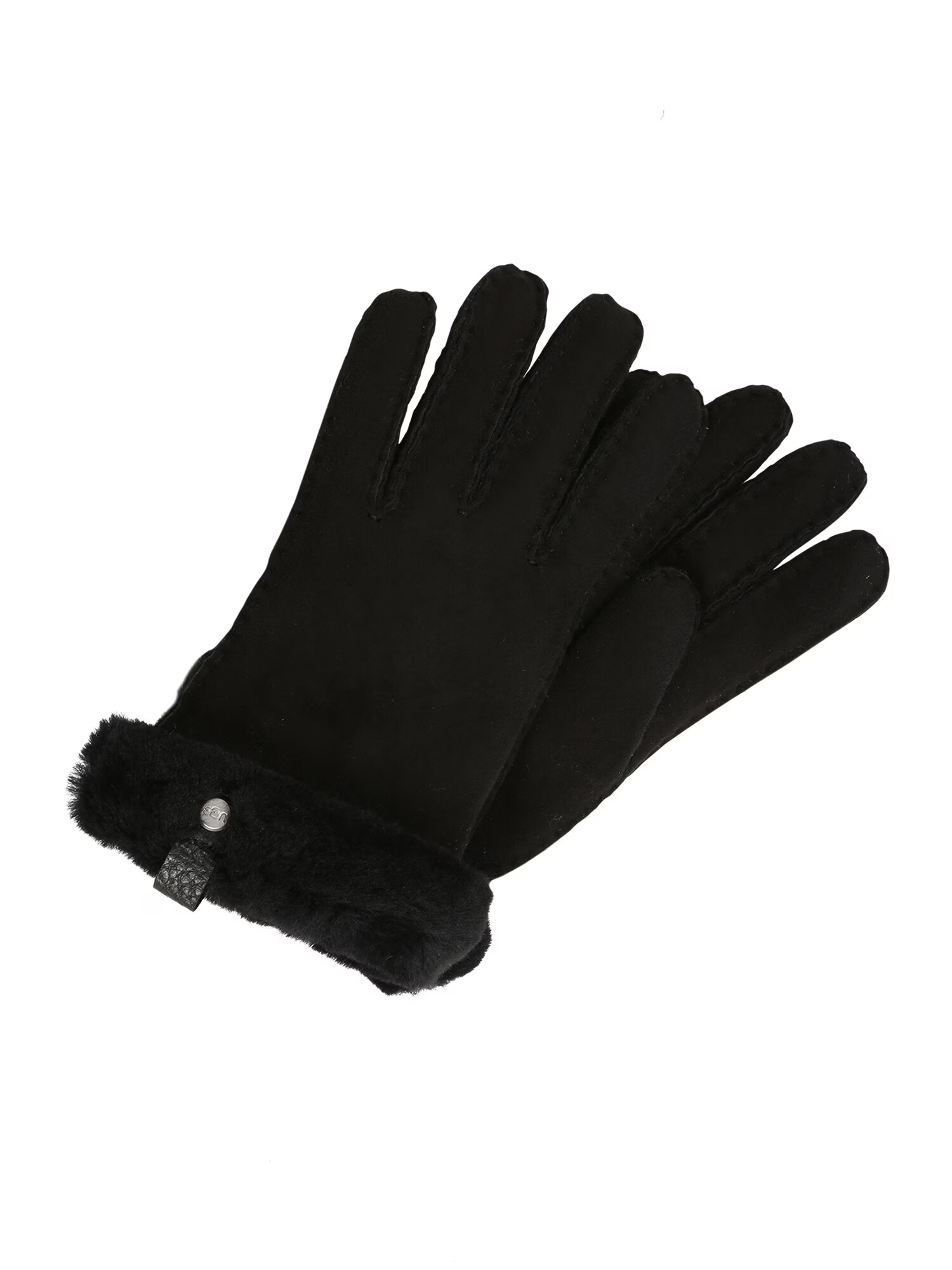 UGG Rokavice 'Shorty Glove with leather trim' črna - Pepit.si