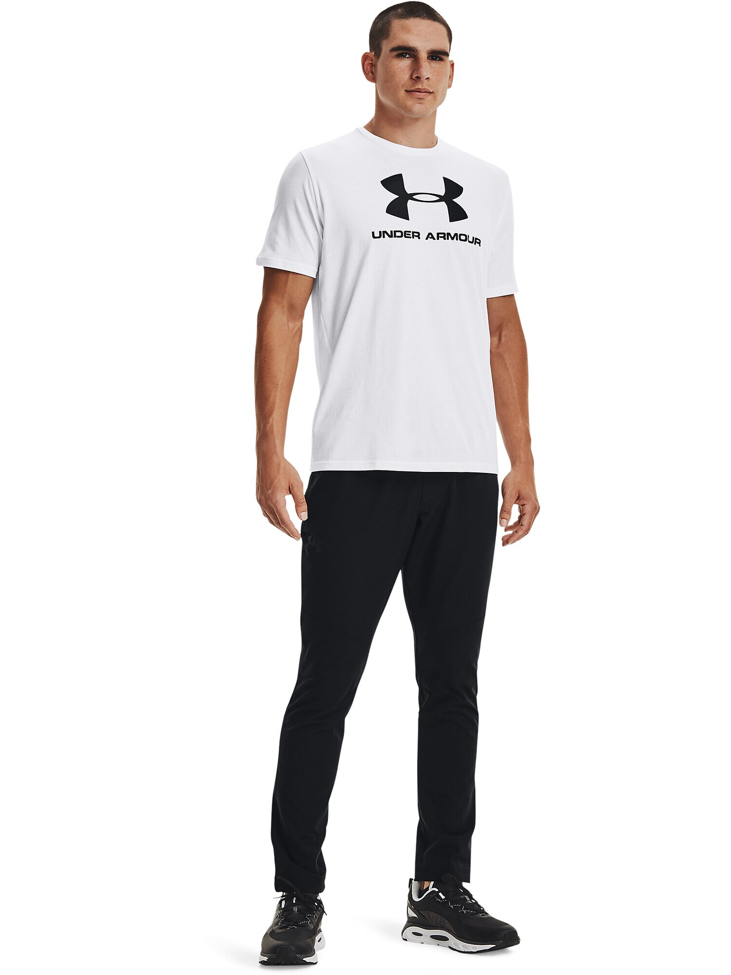 UNDER ARMOUR Funkcionalna majica siva / črna / bela - Pepit.si