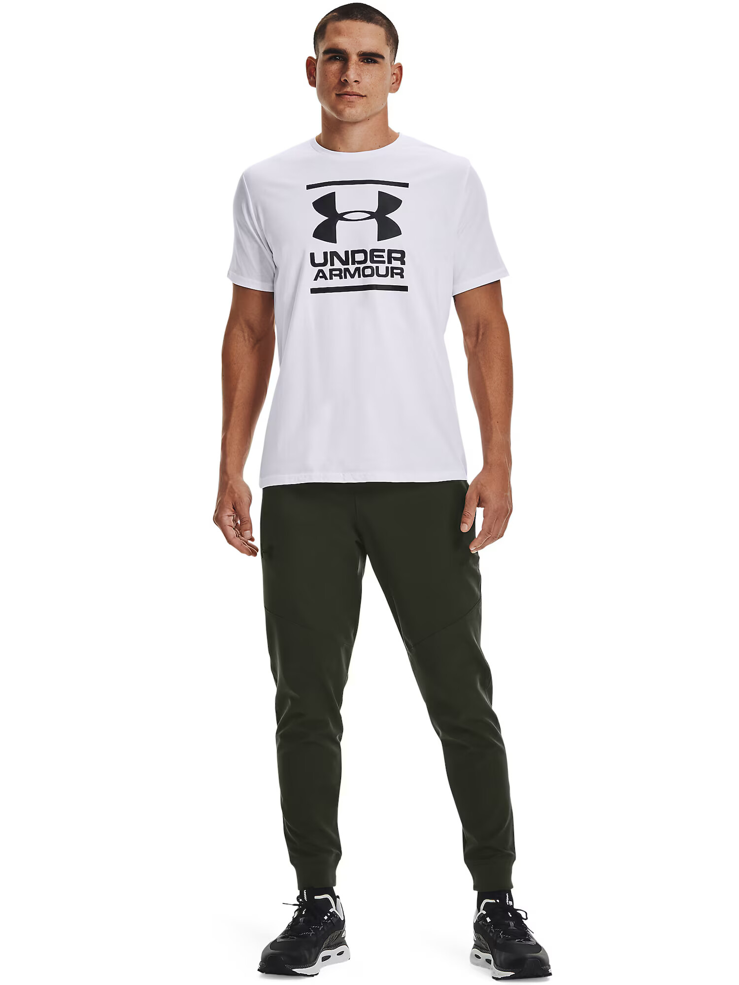 UNDER ARMOUR Funkcionalna majica 'Foundation' črna / bela - Pepit.si