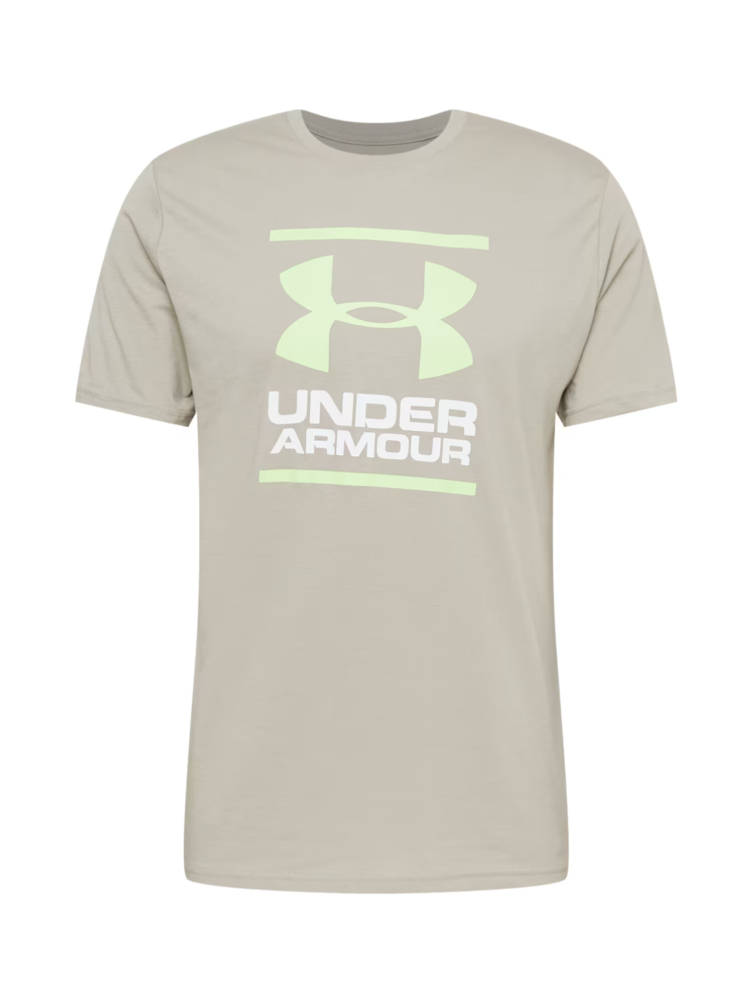 UNDER ARMOUR Funkcionalna majica 'Foundation' siva / neonsko zelena / bela - Pepit.si