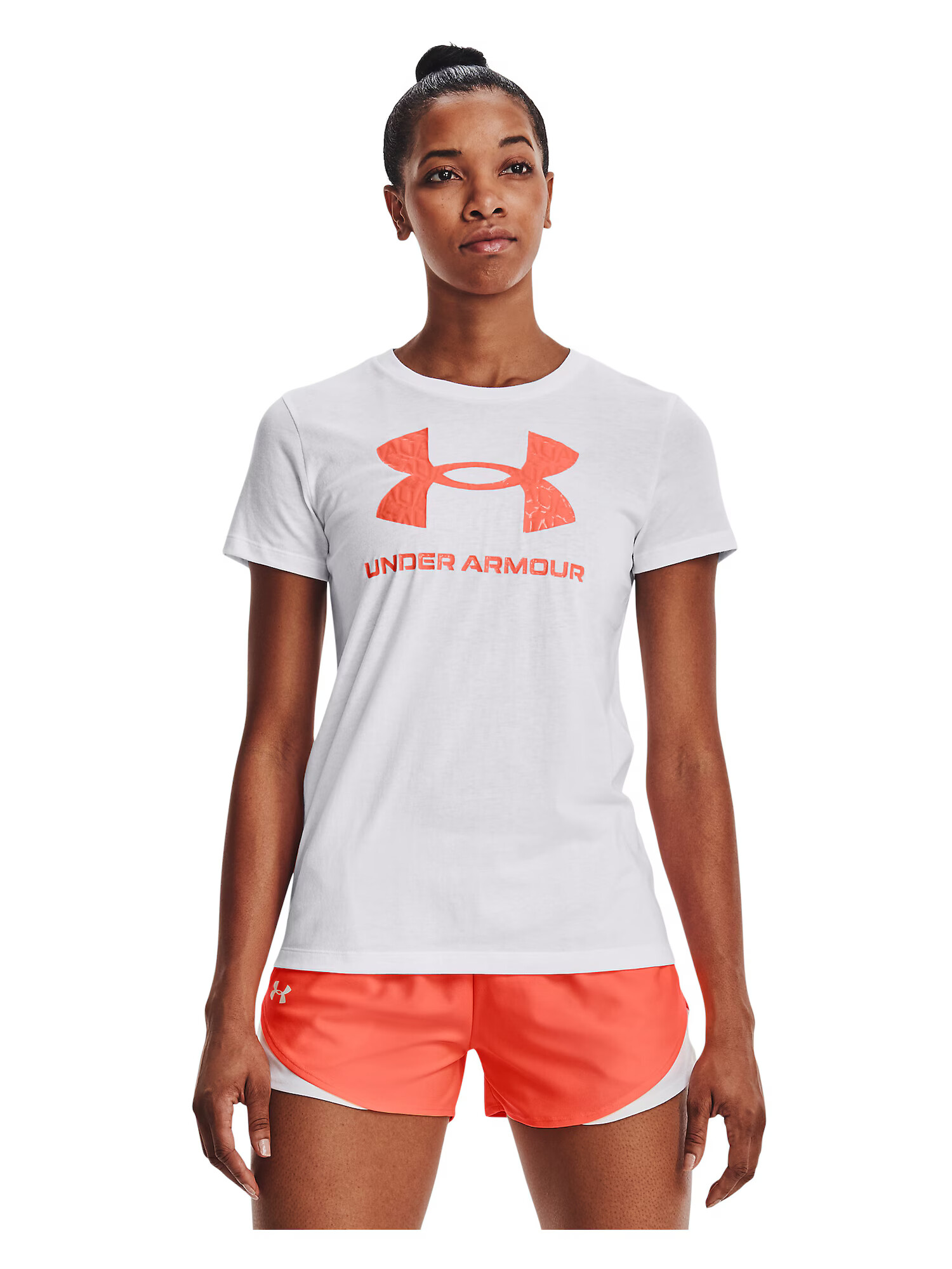 UNDER ARMOUR Funkcionalna majica korala / bela - Pepit.si