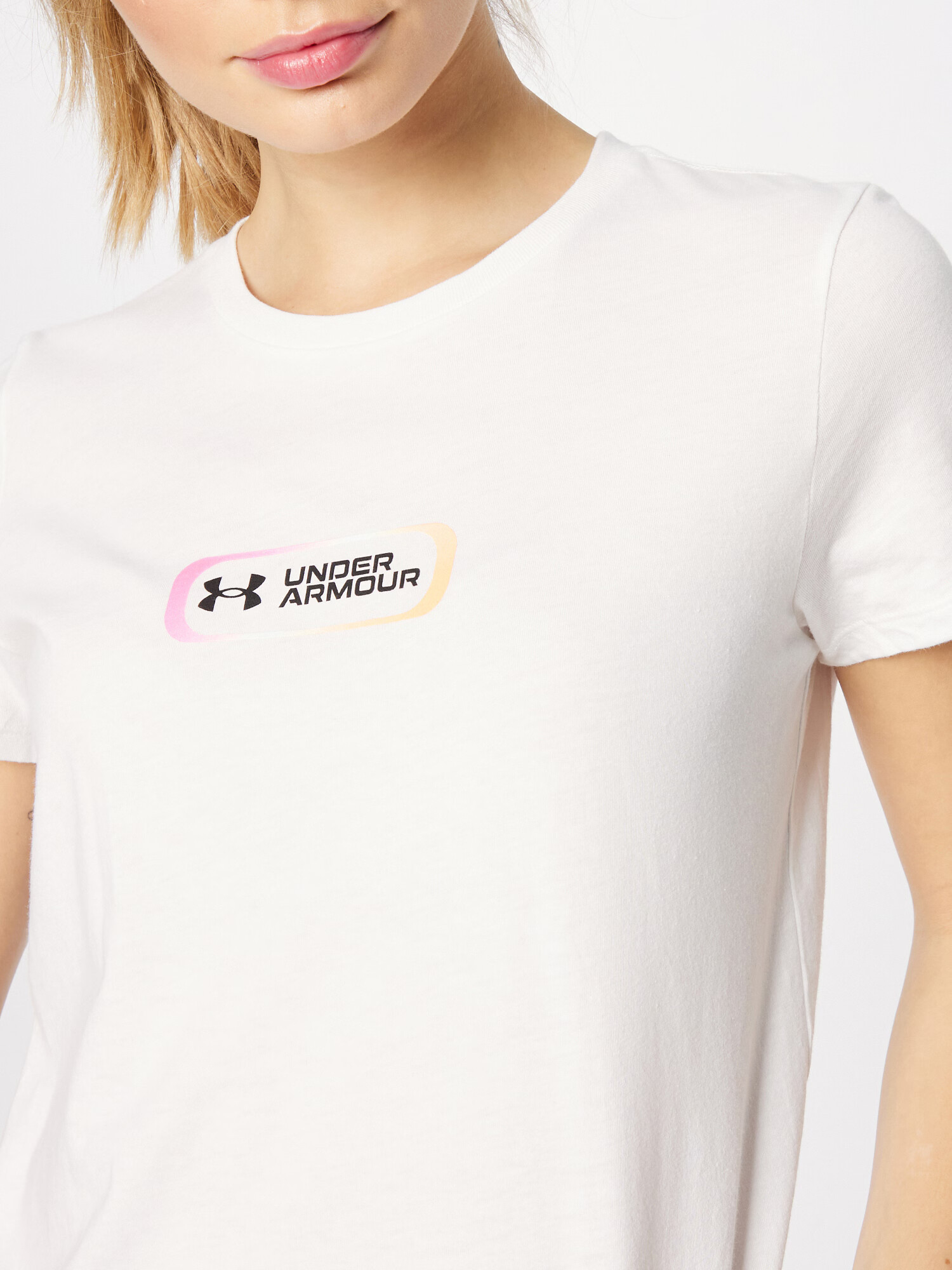 UNDER ARMOUR Funkcionalna majica korala / pastelno oranžna / črna / bela - Pepit.si