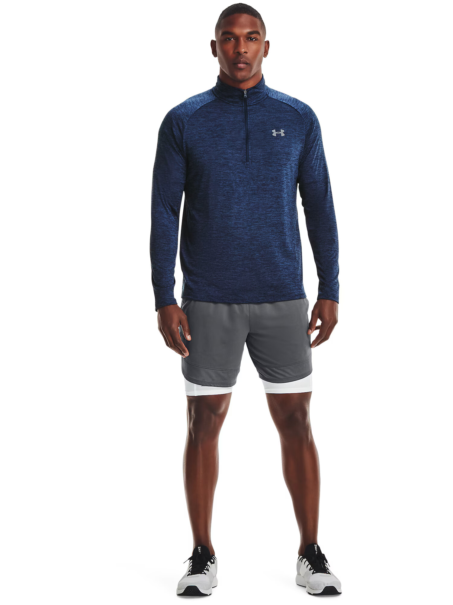 UNDER ARMOUR Funkcionalna majica 'Tech 2.0' marine / golobje modra / svetlo siva - Pepit.si