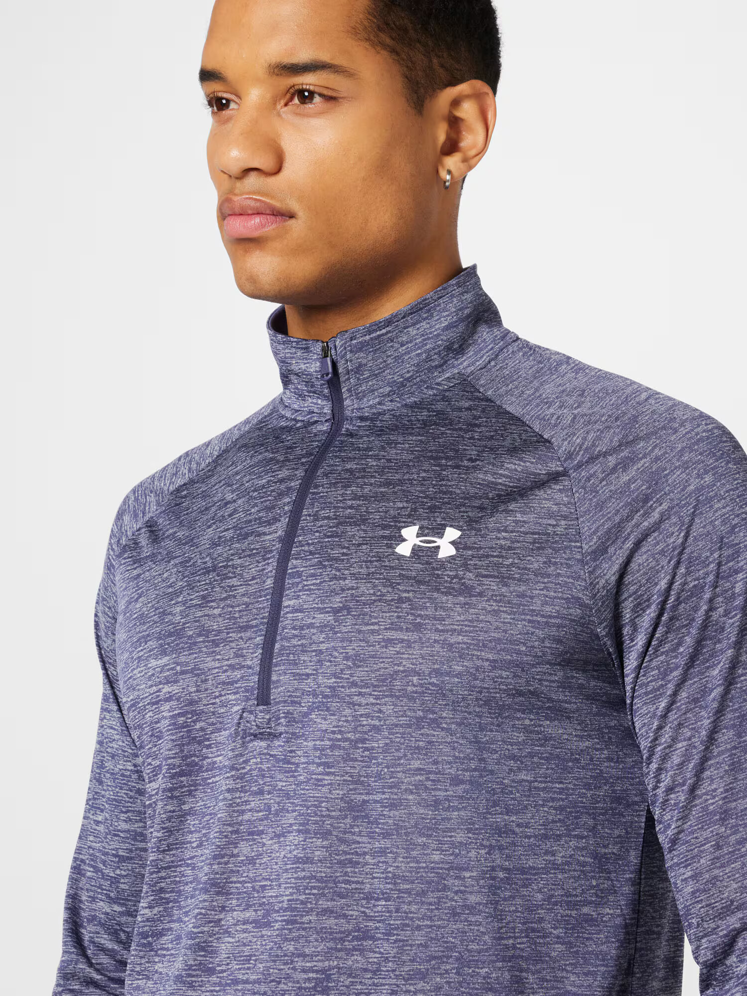 UNDER ARMOUR Športna majica pegasto siva / bela - Pepit.si