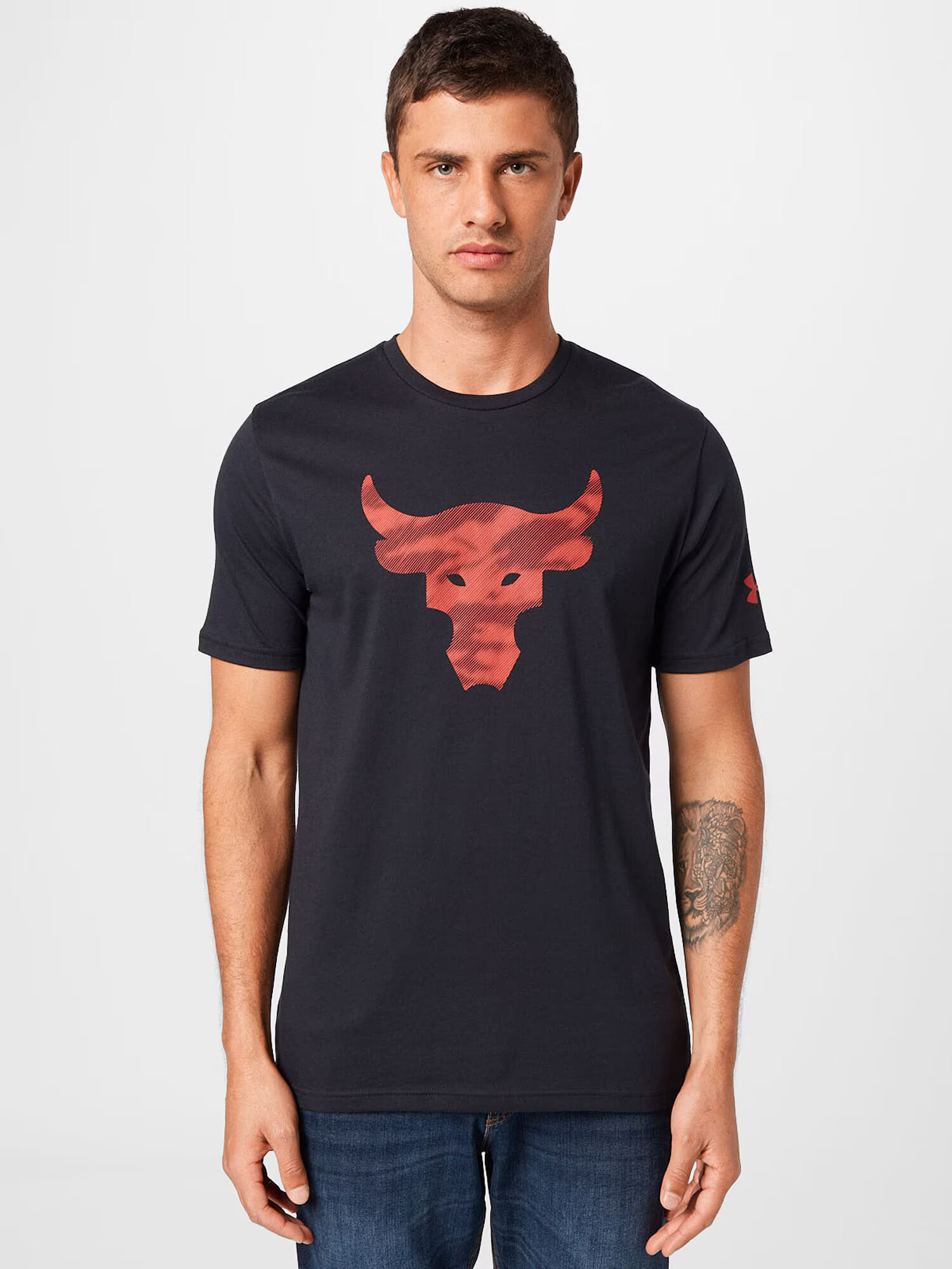 UNDER ARMOUR Funkcionalna majica 'Rock Brahma Bull' rjasto rdeča / črna - Pepit.si