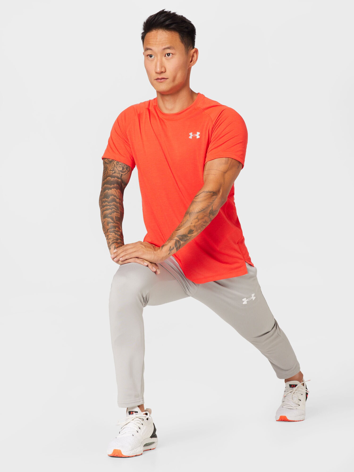 UNDER ARMOUR Funkcionalna majica 'Streaker' siva / svetlo rdeča - Pepit.si