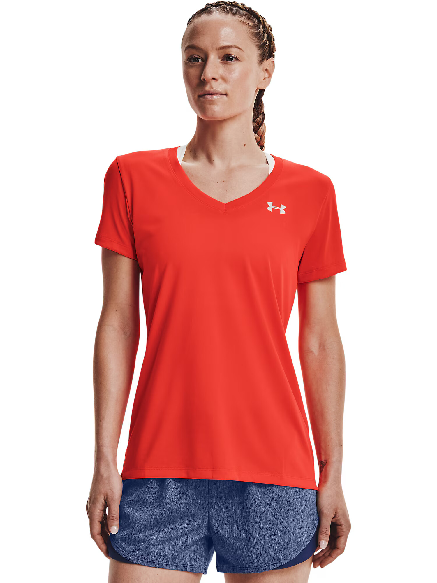 UNDER ARMOUR Funkcionalna majica temno oranžna / bela - Pepit.si