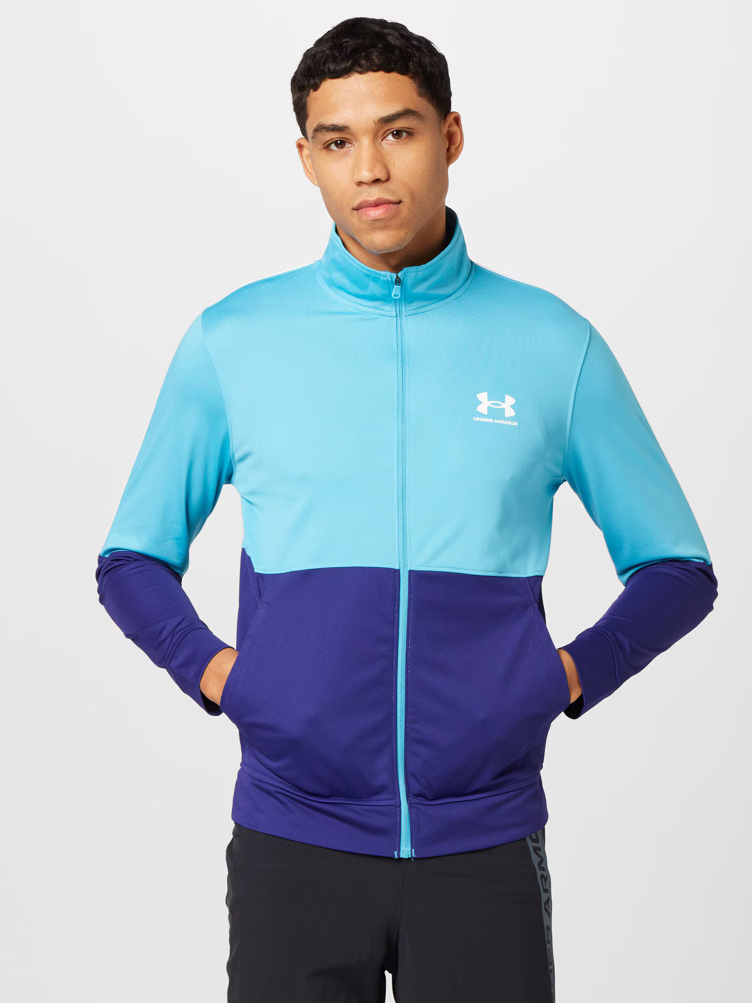 UNDER ARMOUR Športna jopa na zadrgo indigo / cijansko modra / bela - Pepit.si