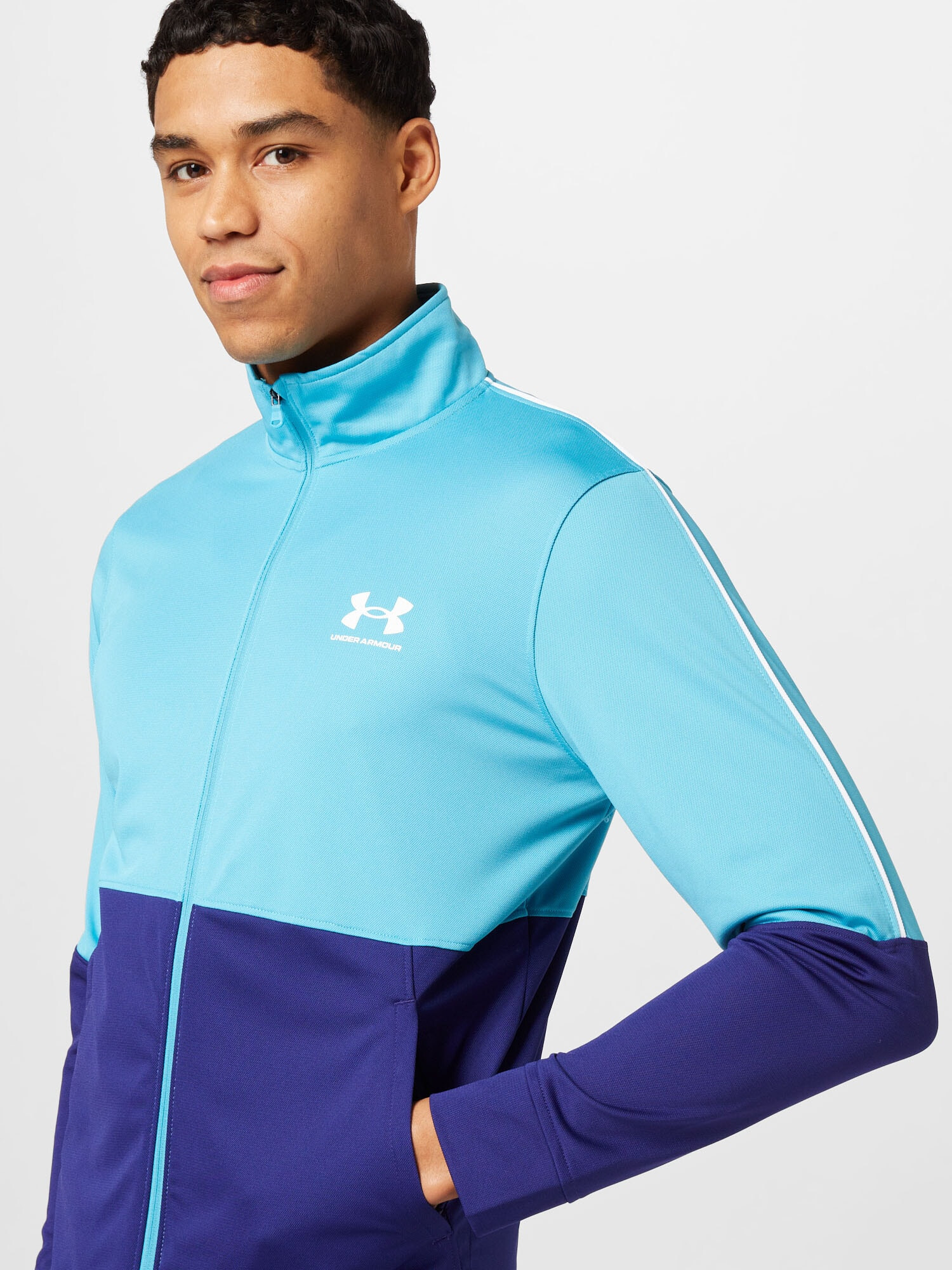 UNDER ARMOUR Športna jopa na zadrgo indigo / cijansko modra / bela - Pepit.si