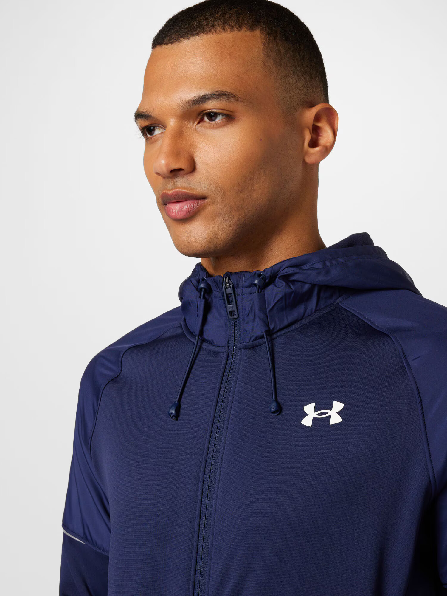 UNDER ARMOUR Športna jopa na zadrgo temno modra / bela - Pepit.si