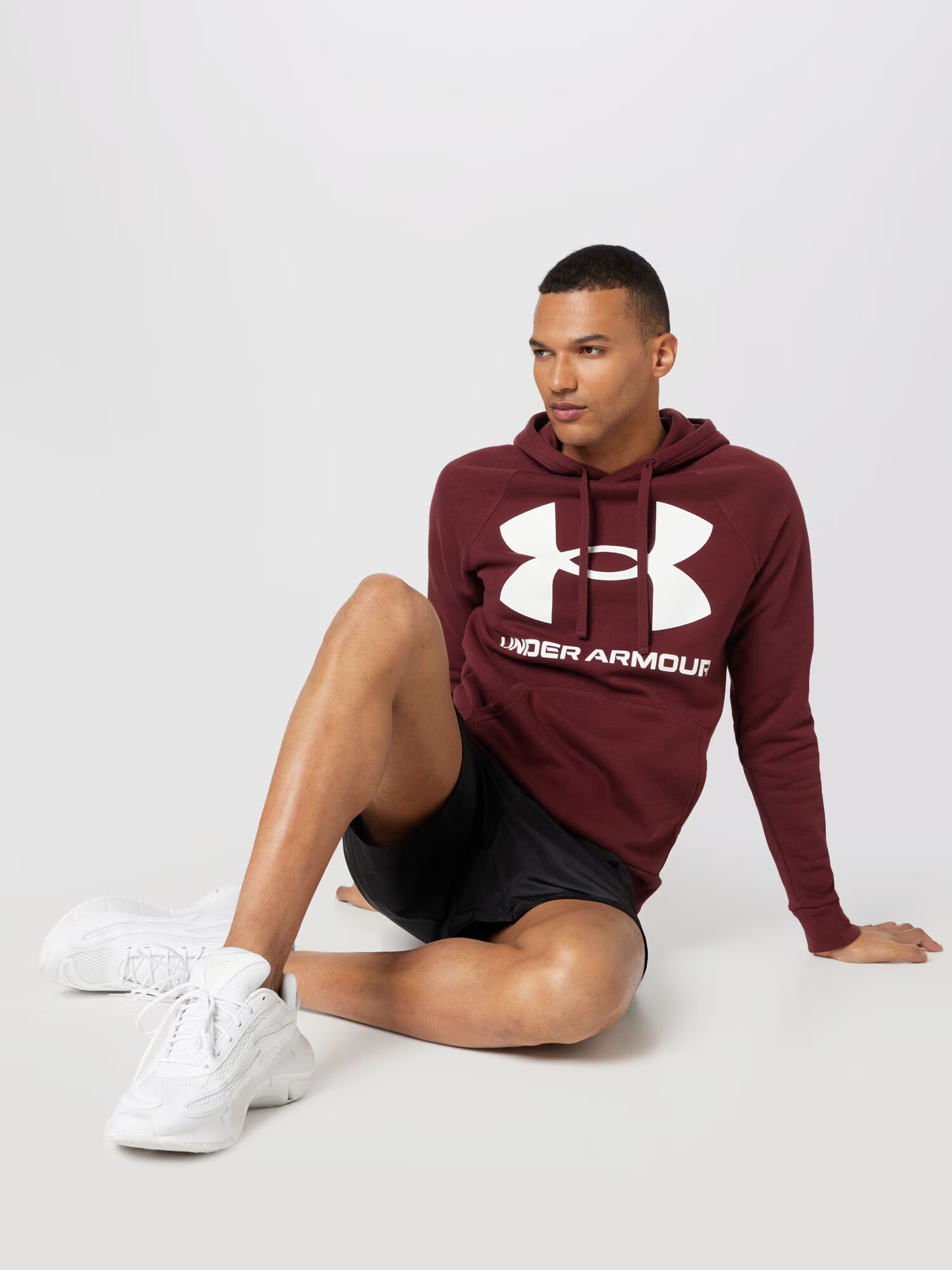 UNDER ARMOUR Športna majica bordo / bela - Pepit.si