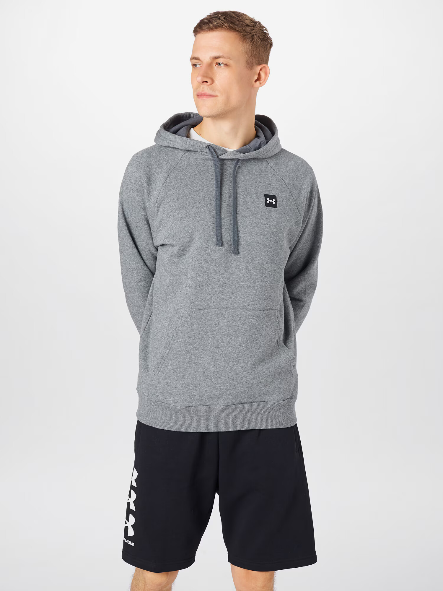 UNDER ARMOUR Športna majica 'Rival' pegasto siva / črna - Pepit.si