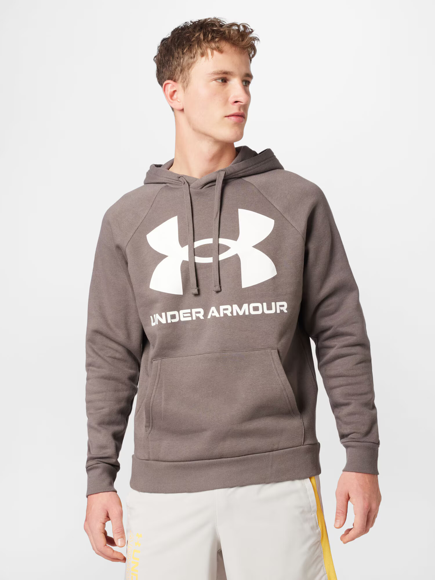 UNDER ARMOUR Športna majica 'Rival' mokka / bela - Pepit.si