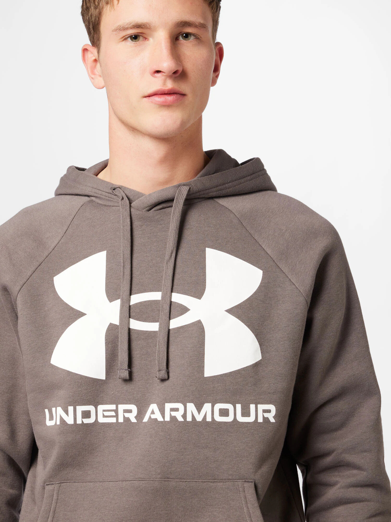 UNDER ARMOUR Športna majica 'Rival' mokka / bela - Pepit.si