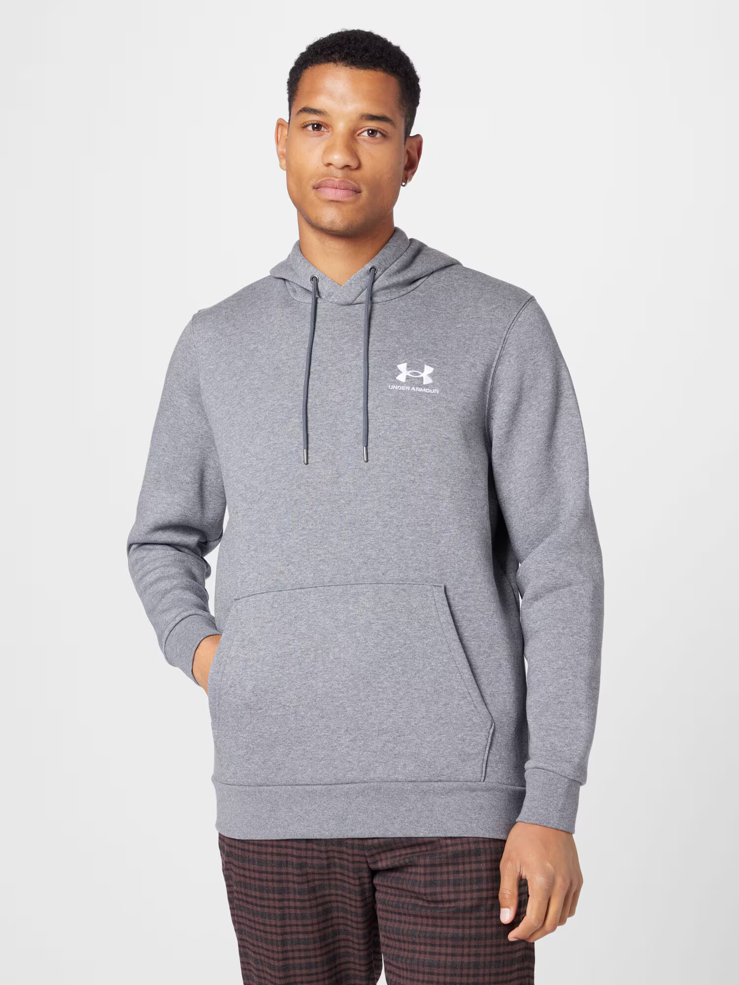 UNDER ARMOUR Športna majica temno siva / bela - Pepit.si