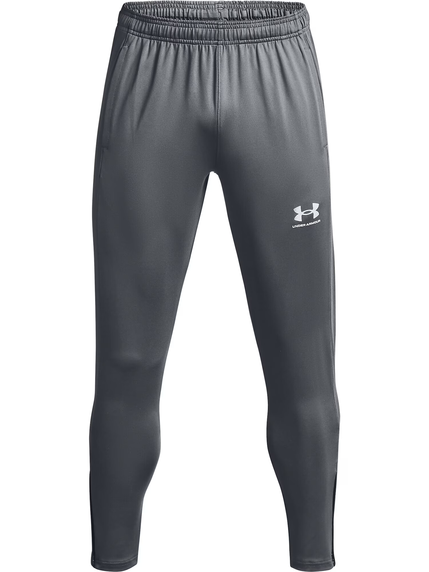 UNDER ARMOUR Športne hlače 'Challenger' siva / bela - Pepit.si