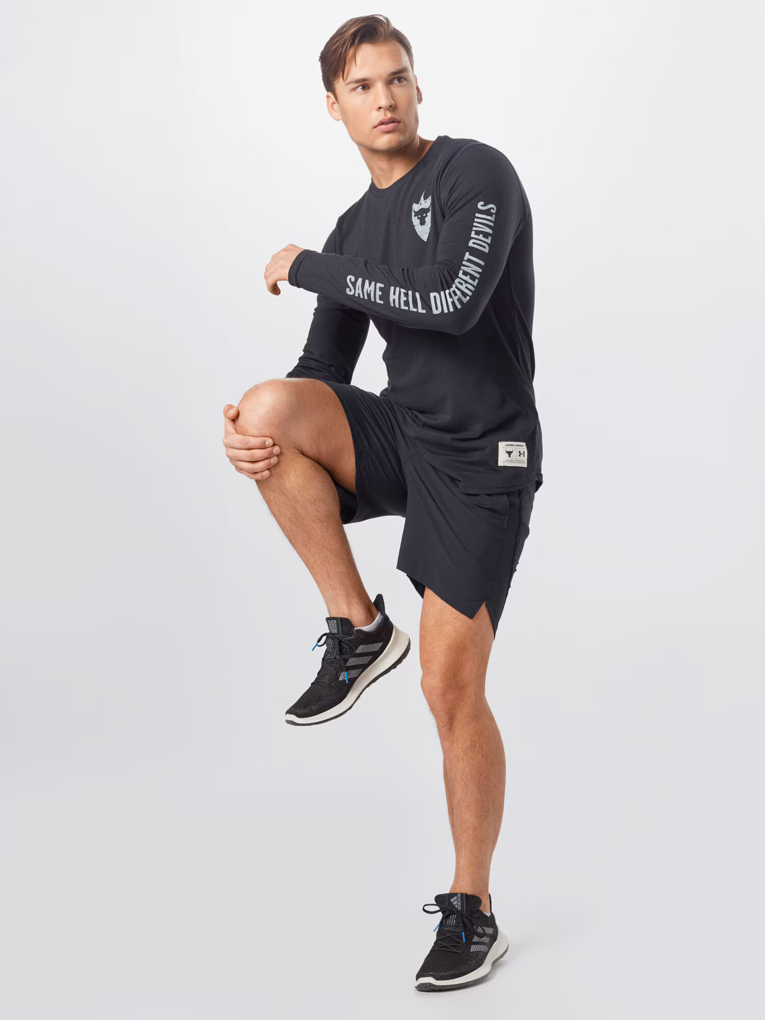 UNDER ARMOUR Športne hlače 'Launch' siva / črna - Pepit.si