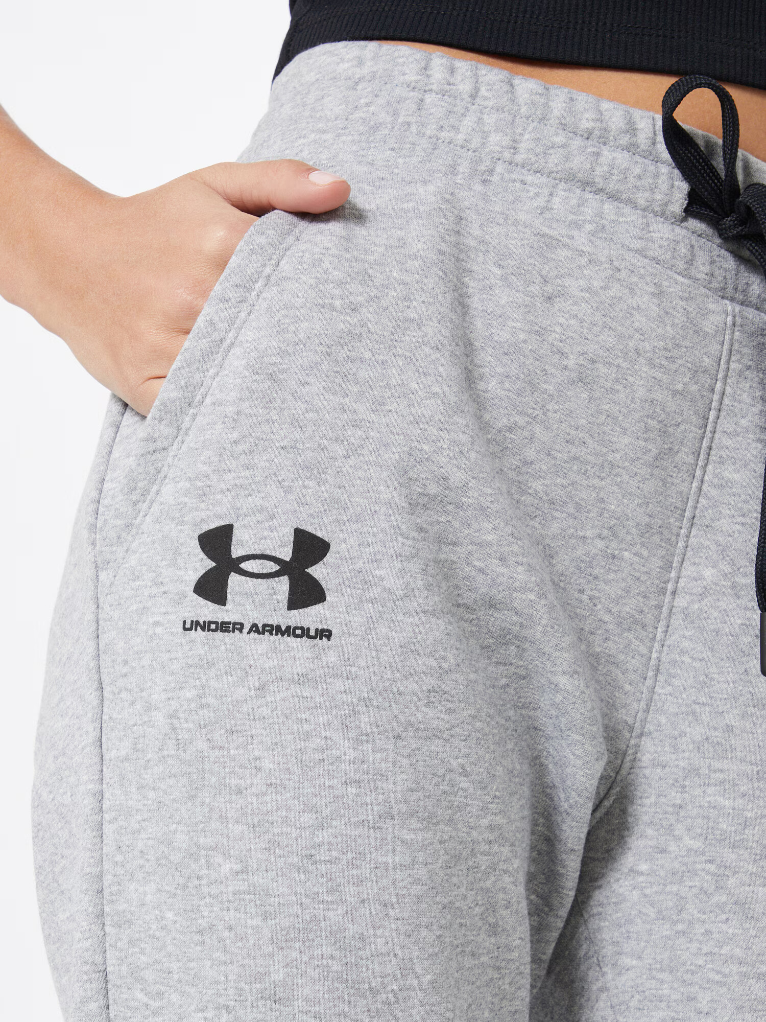 UNDER ARMOUR Športne hlače pegasto siva / črna - Pepit.si