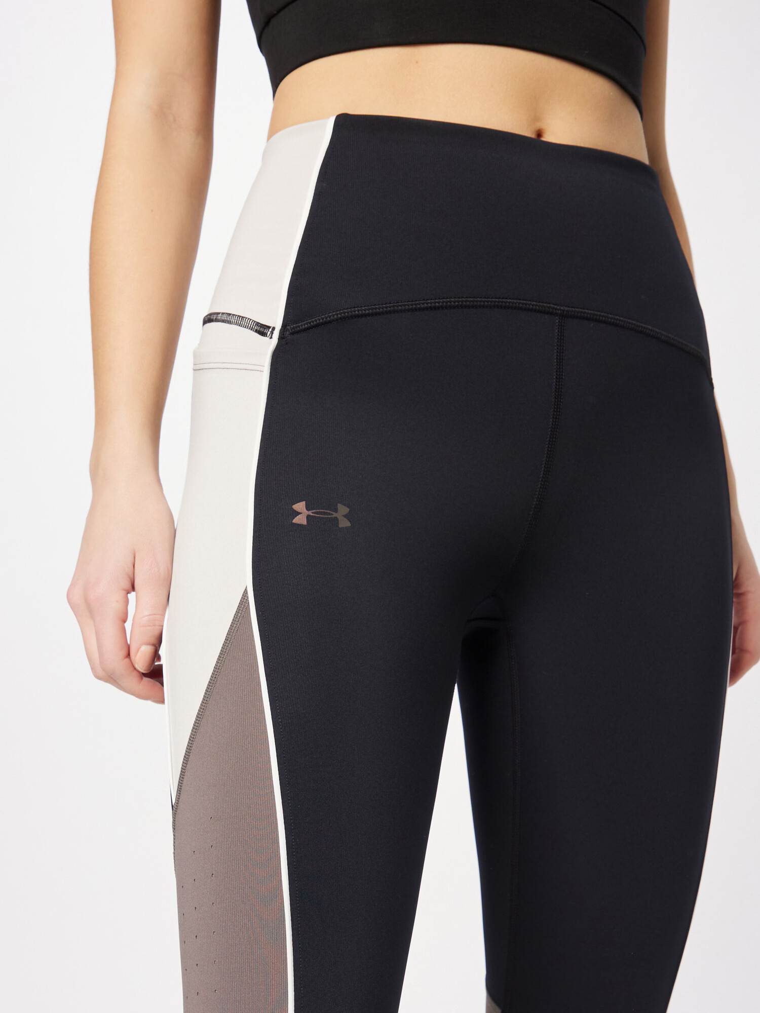 UNDER ARMOUR Športne hlače 'Rush' svetlo bež / rjava / črna / bela - Pepit.si