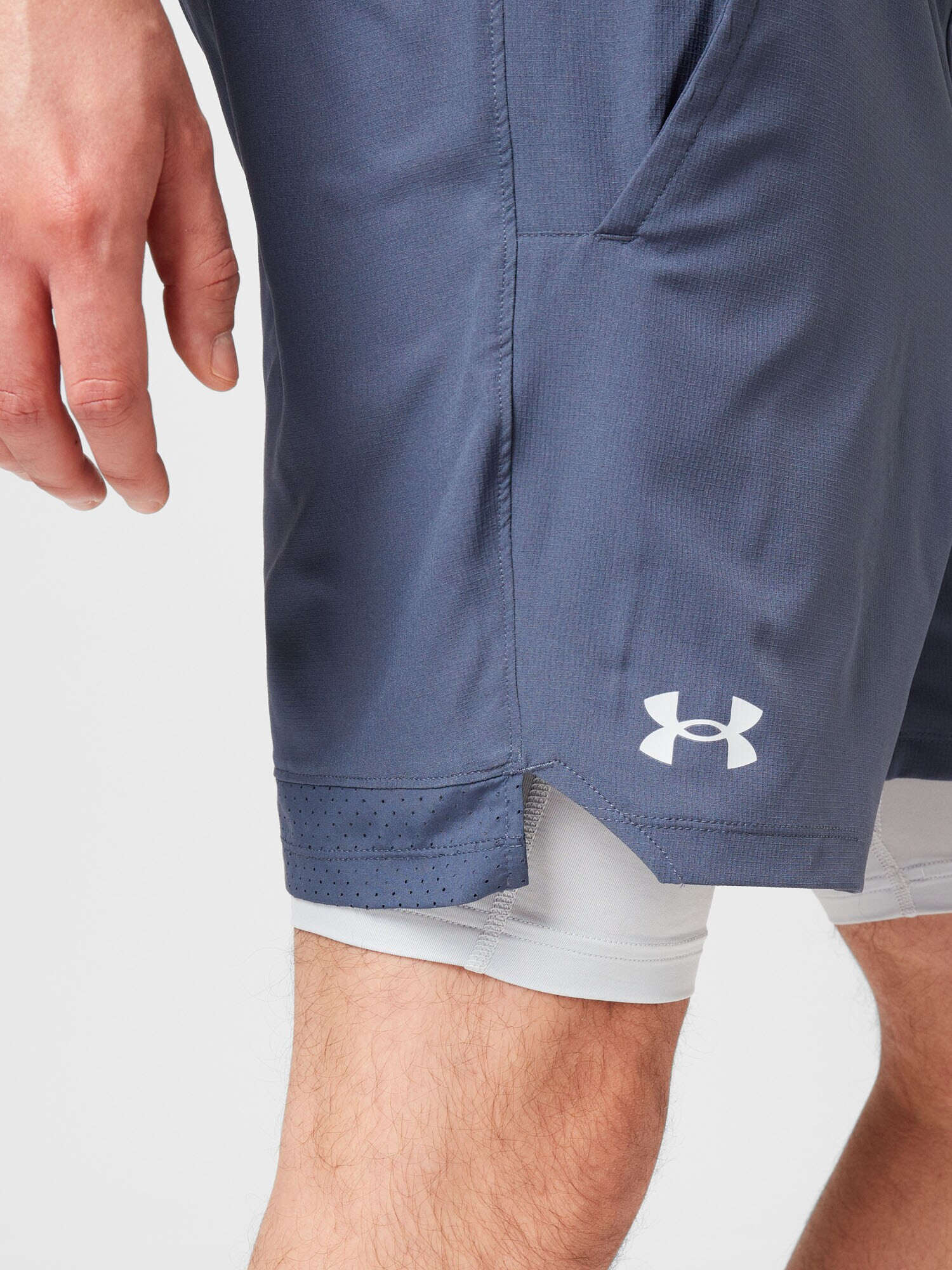 UNDER ARMOUR Športne hlače siva / črna / bela - Pepit.si