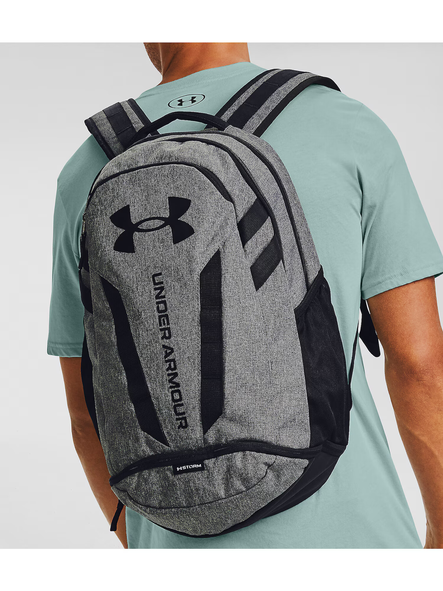 UNDER ARMOUR Športni nahrbtnik 'Hustle' pegasto siva / črna - Pepit.si