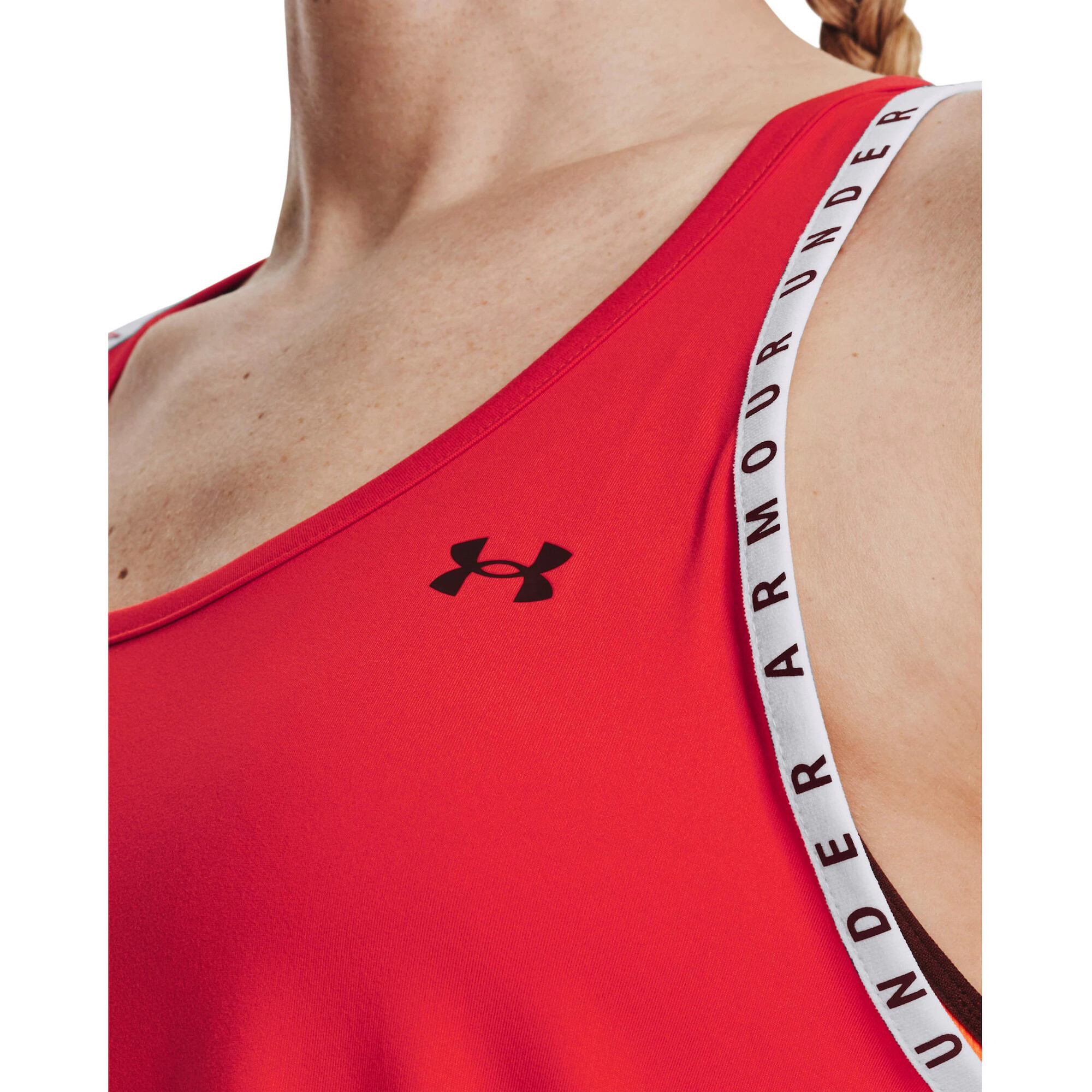 UNDER ARMOUR Športni top 'Knockout' rdeča / črna / bela - Pepit.si