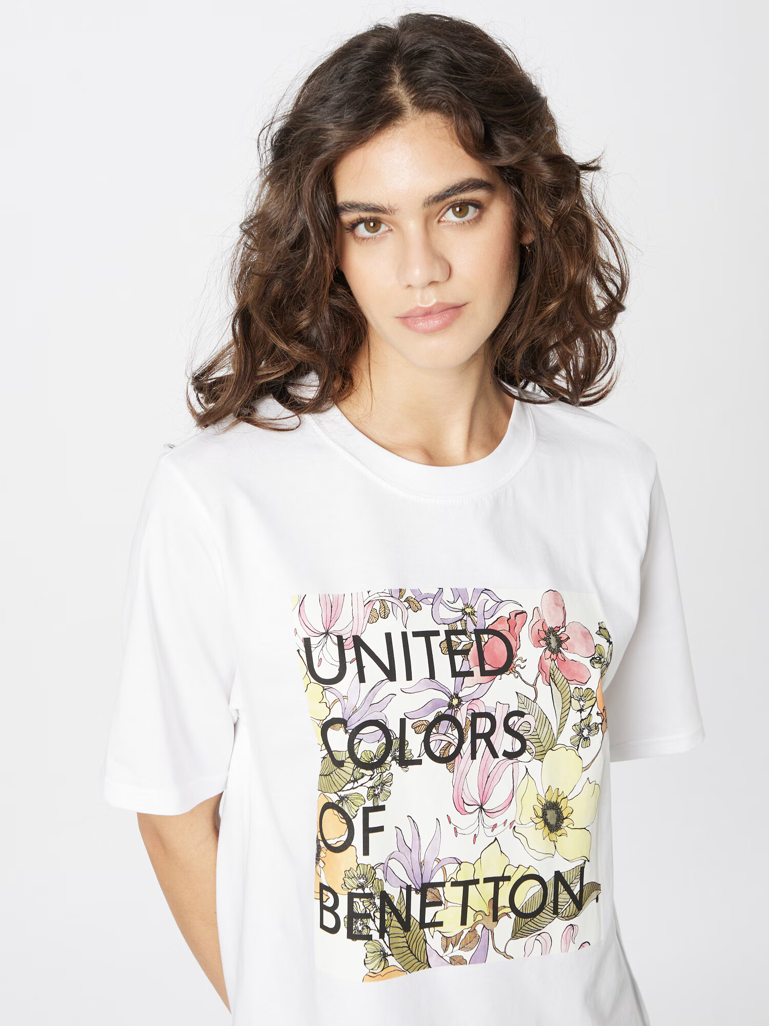 UNITED COLORS OF BENETTON Majica lila / pastelno roza / črna / bela - Pepit.si