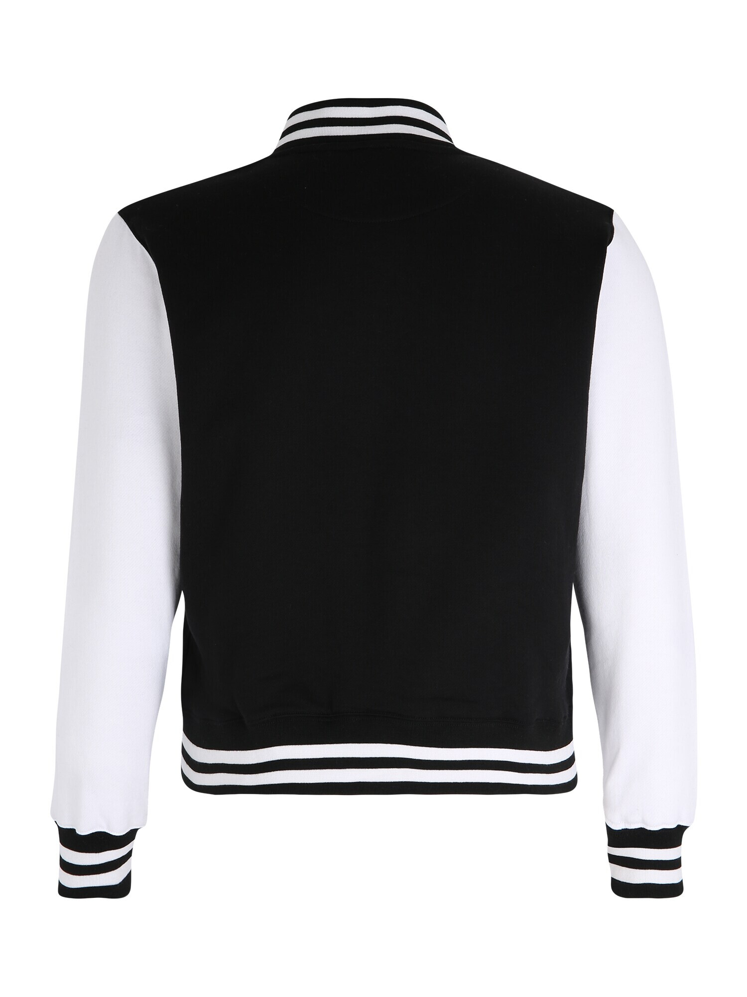 Urban Classics Majica 'Ladies 2-tone College Sweatjacket' črna / bela - Pepit.si