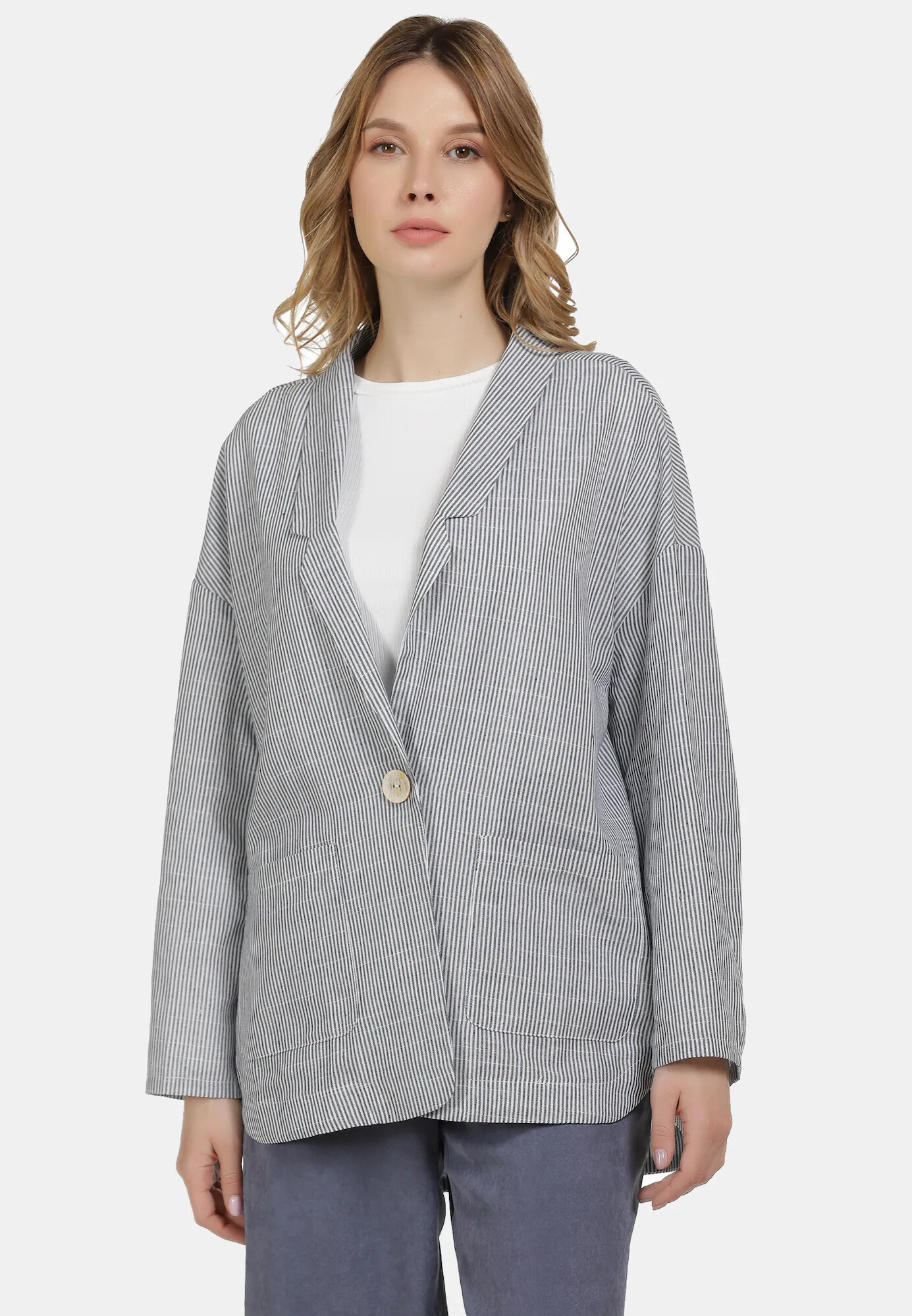 Usha Blazer siva / bela - Pepit.si