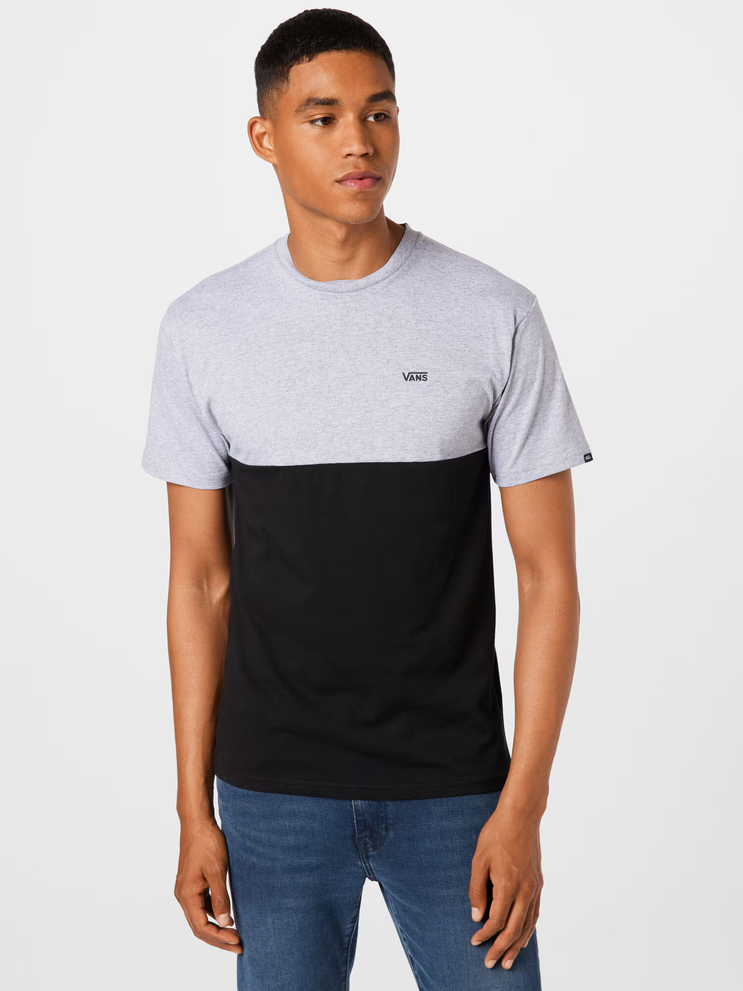 VANS Majica 'MN COLORBLOCK TEE' pegasto siva / črna - Pepit.si