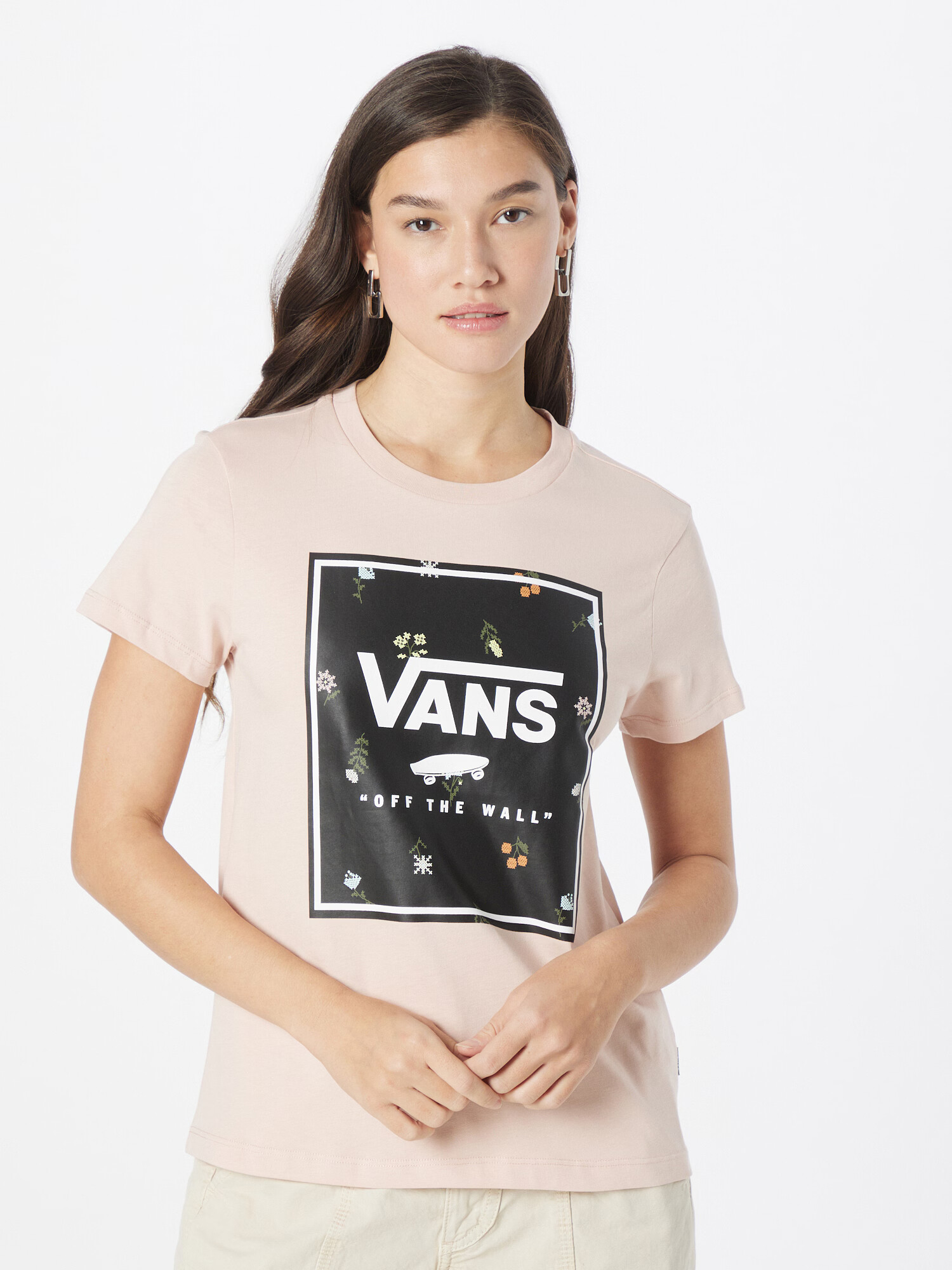 VANS Majica puder / črna / bela - Pepit.si