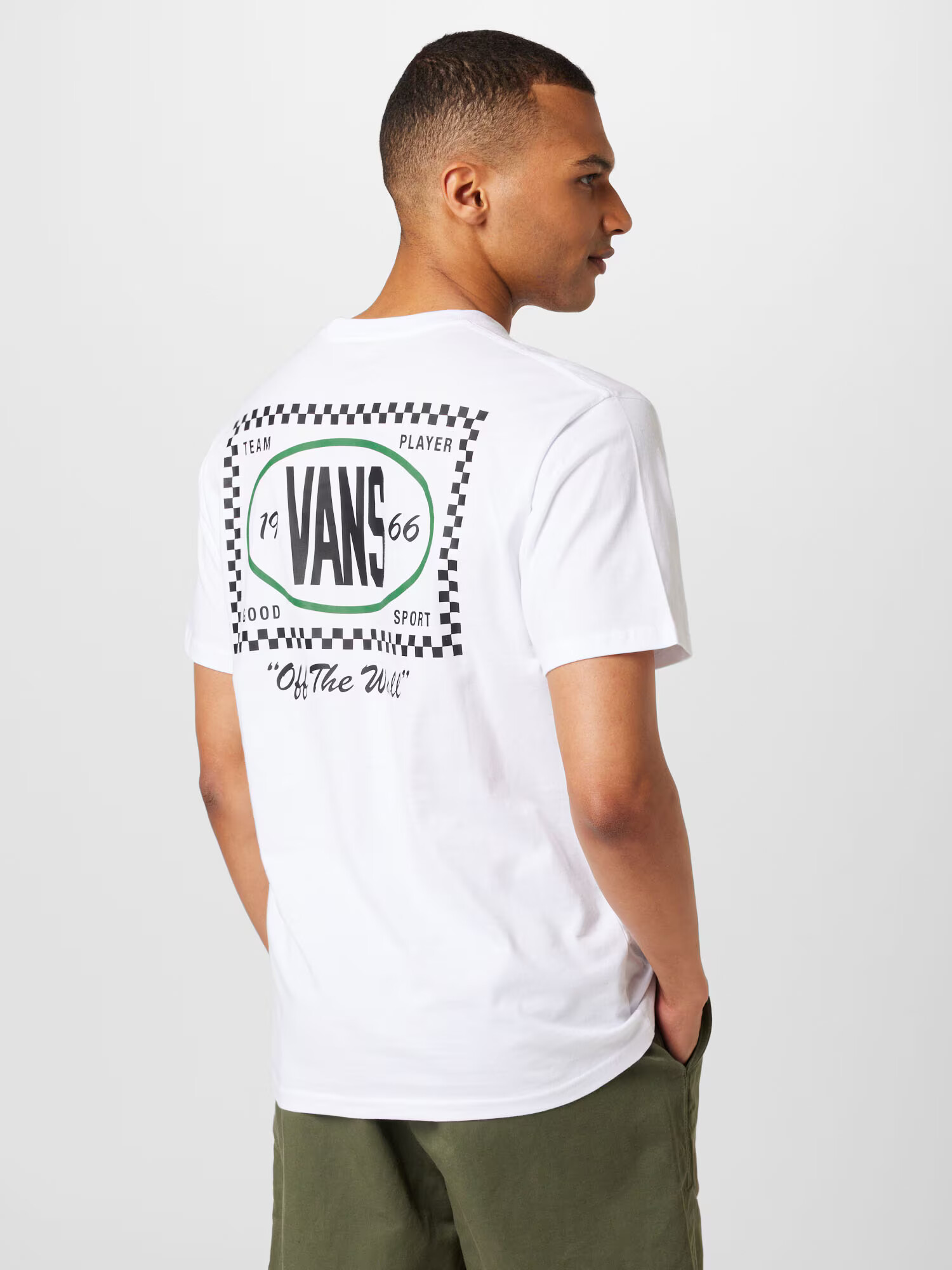 VANS Majica 'TEAM PLAYER CHECKERBOARD' travnato zelena / črna / bela - Pepit.si