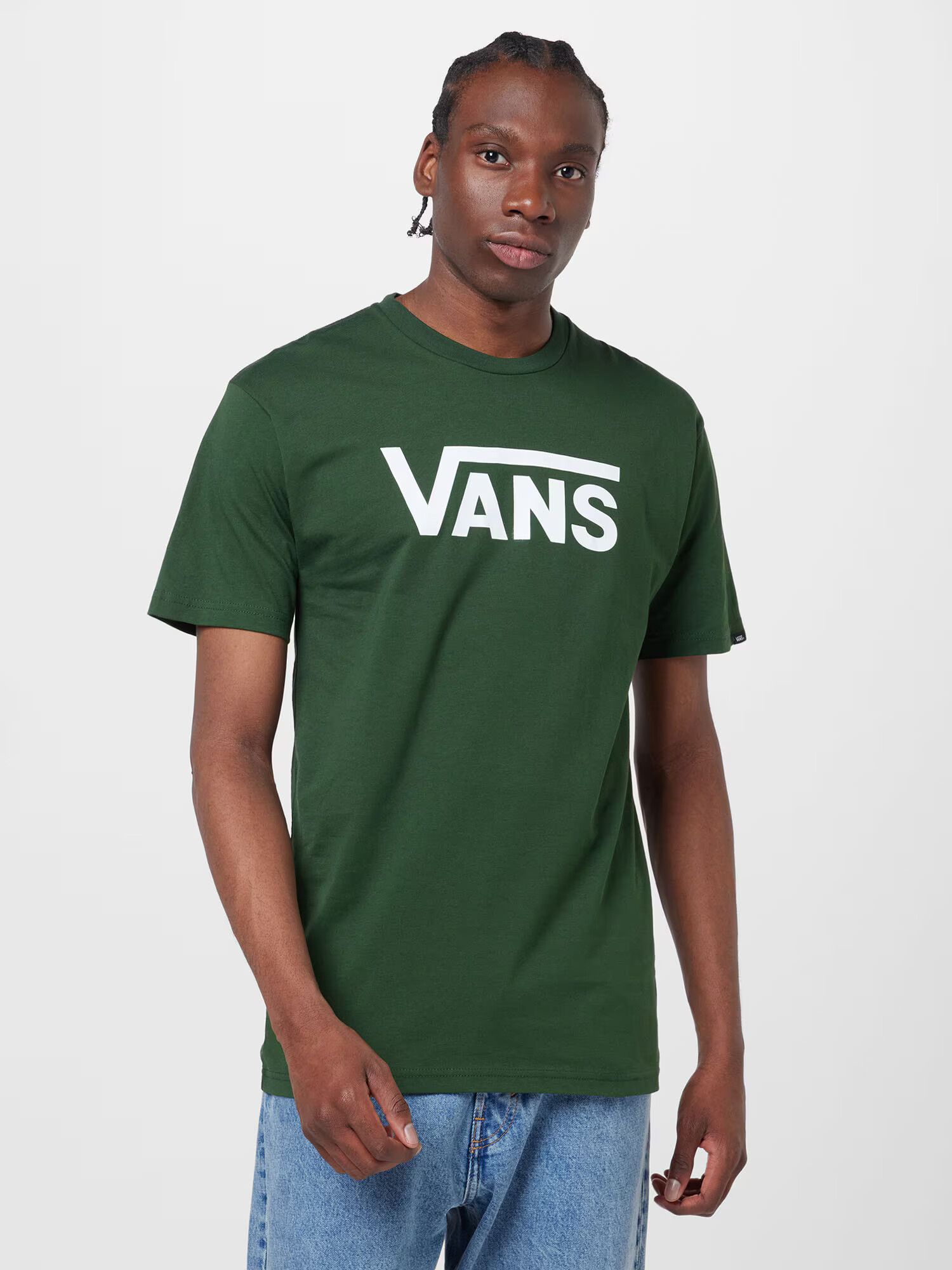 VANS Majica temno zelena / bela - Pepit.si