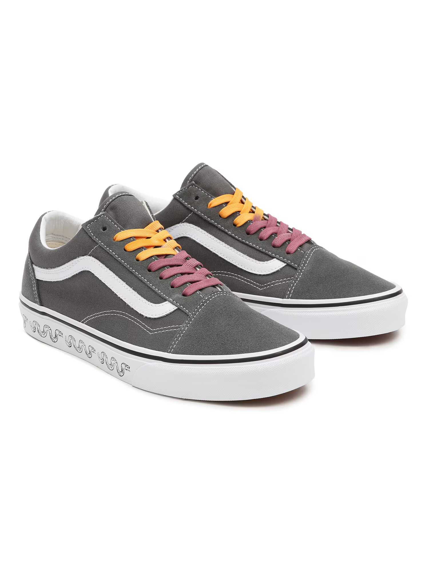 VANS Nizke superge 'Old Skool' bazaltno siva / oranžna / pastelno rdeča / bela - Pepit.si