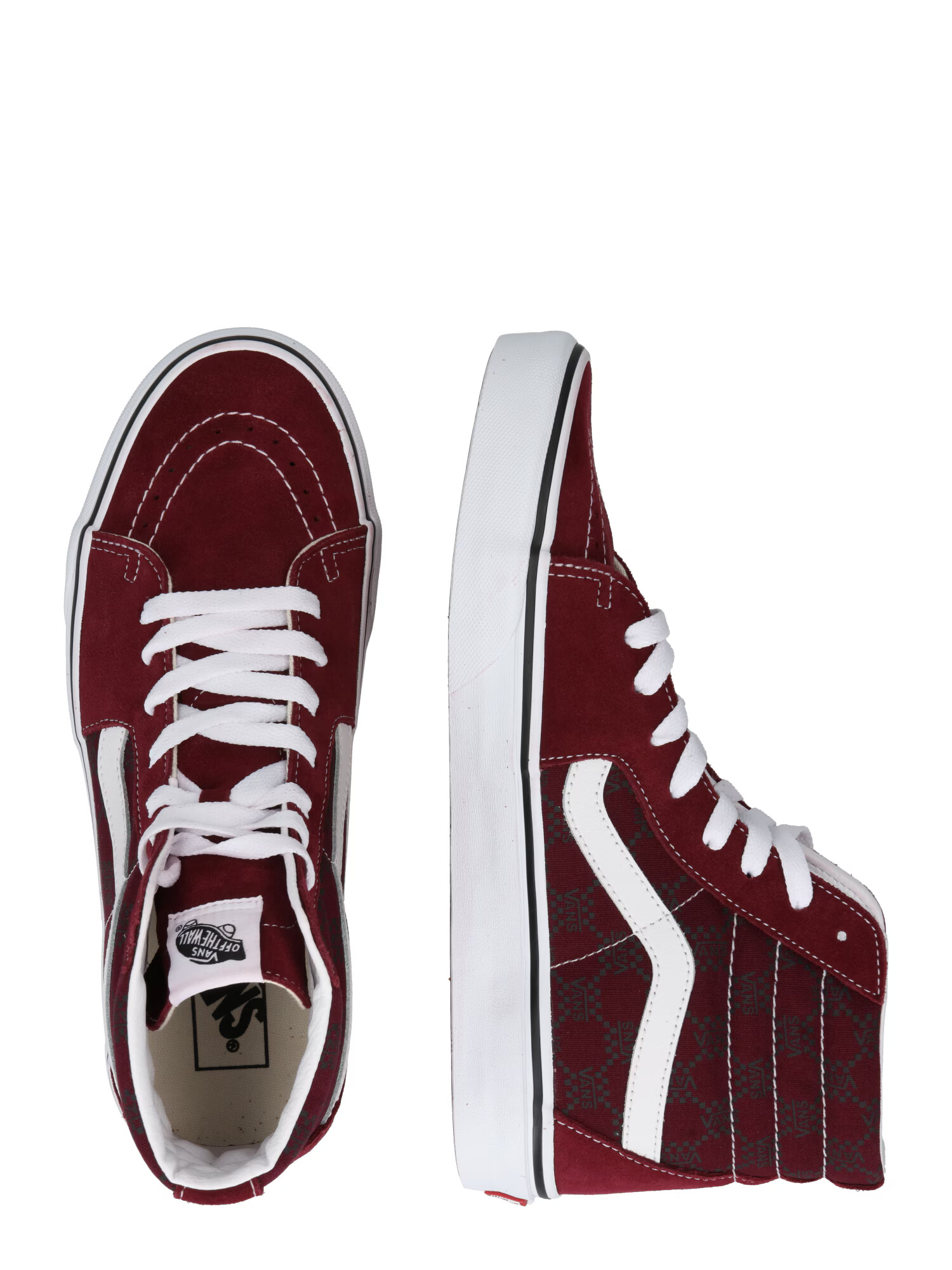 VANS Visoke superge bordo / bela - Pepit.si