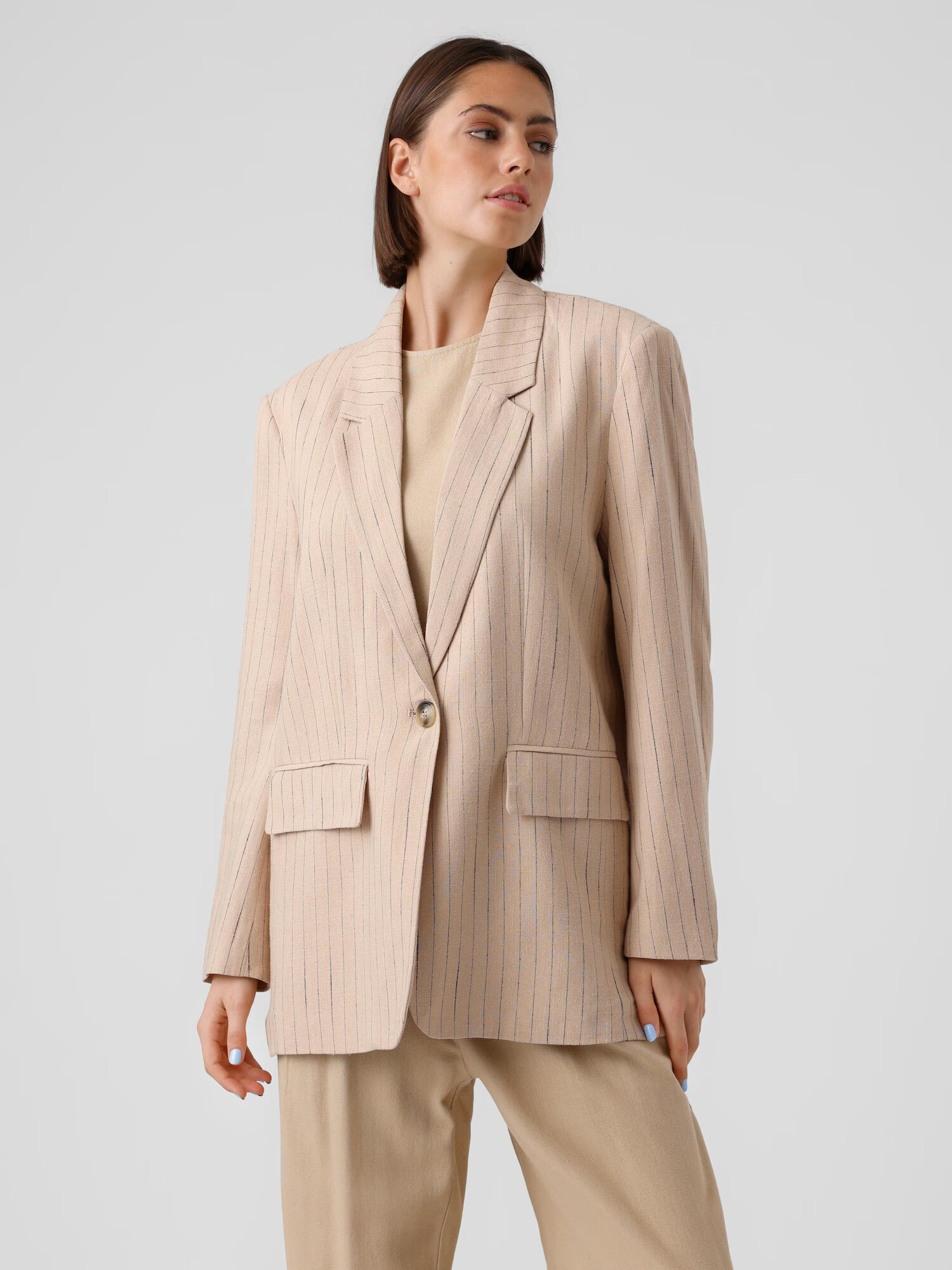 VERO MODA Blazer kremna / rjava - Pepit.si