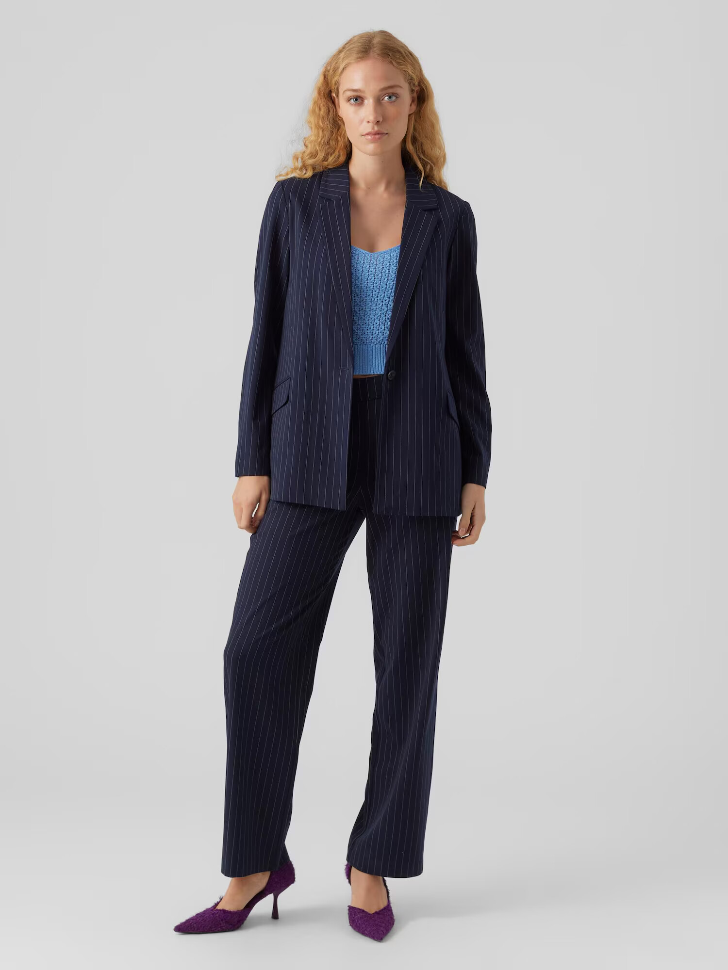 VERO MODA Blazer 'Listakia' mornarska / bela - Pepit.si