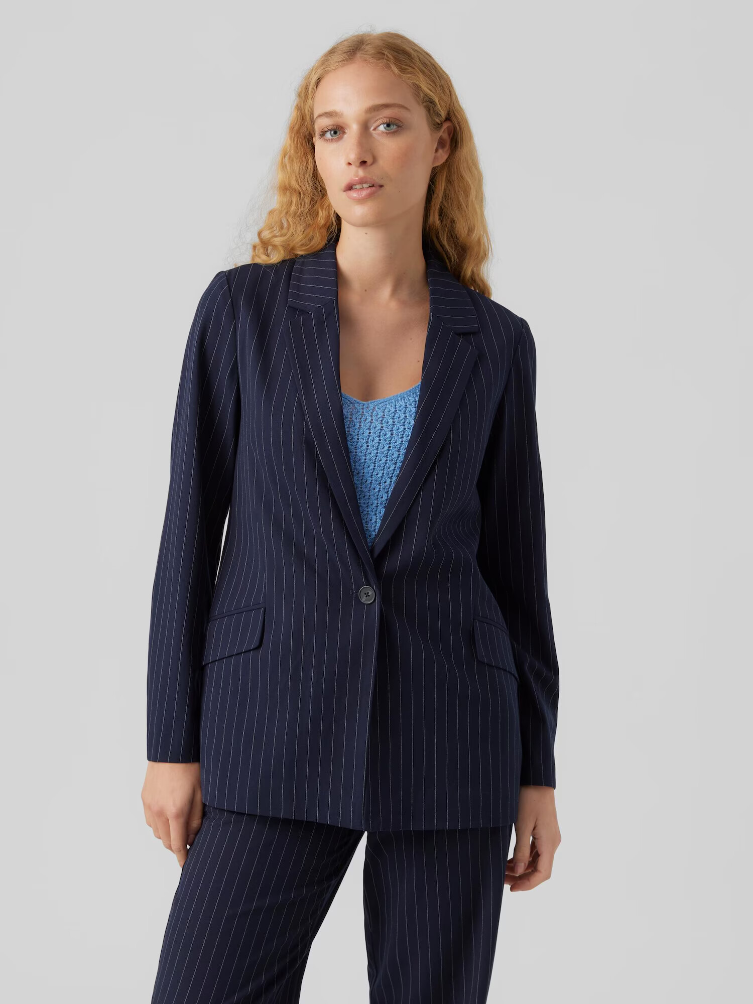 VERO MODA Blazer 'Listakia' mornarska / bela - Pepit.si